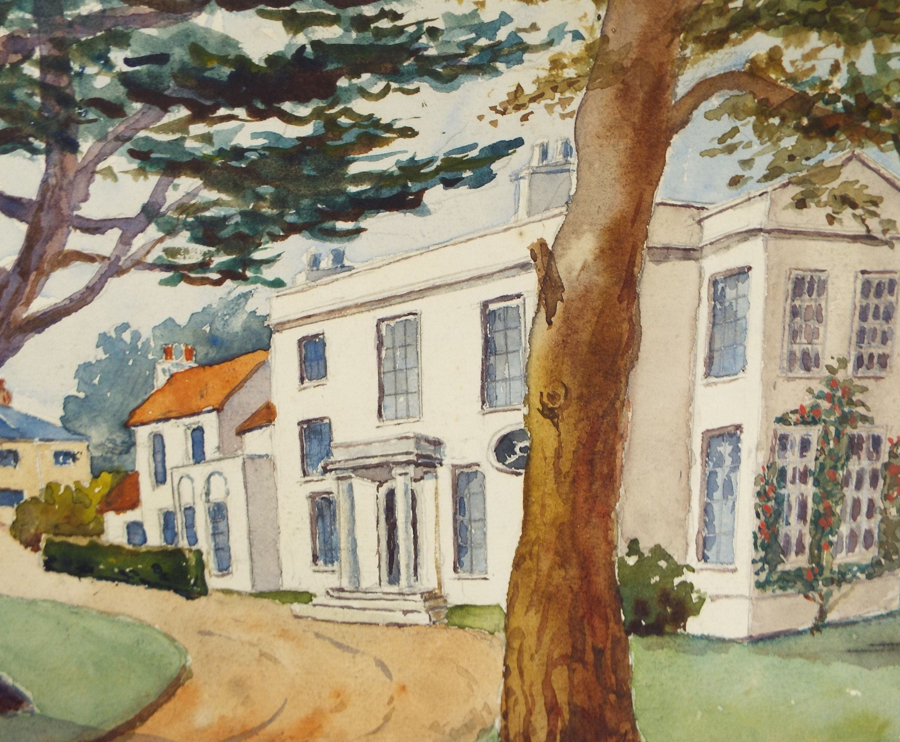 Original Watercolour,' The White House', Circa 1900, Artist Unknown