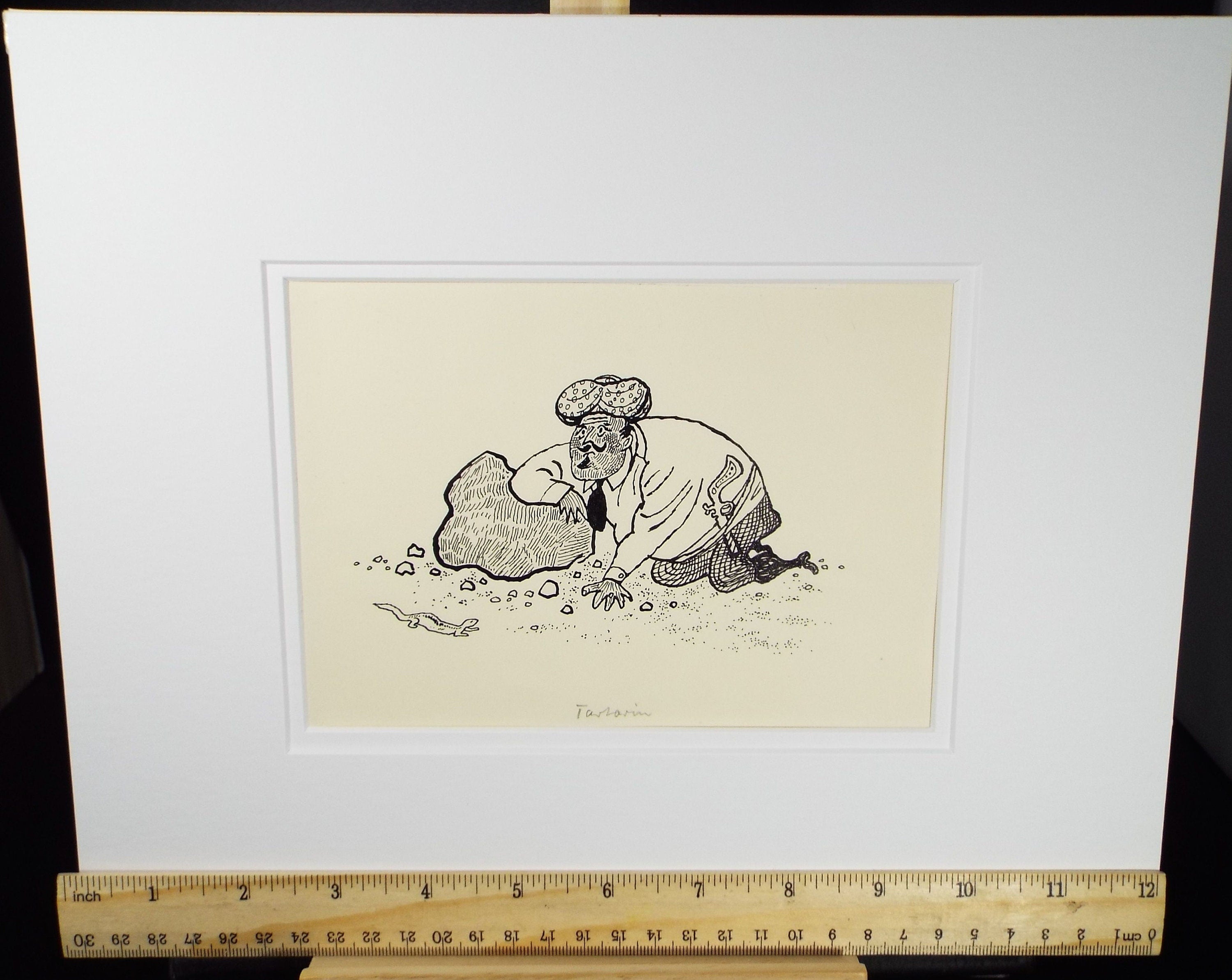 Pen and ink, 'Parched', 1970's, Herbert Scheurich (German)