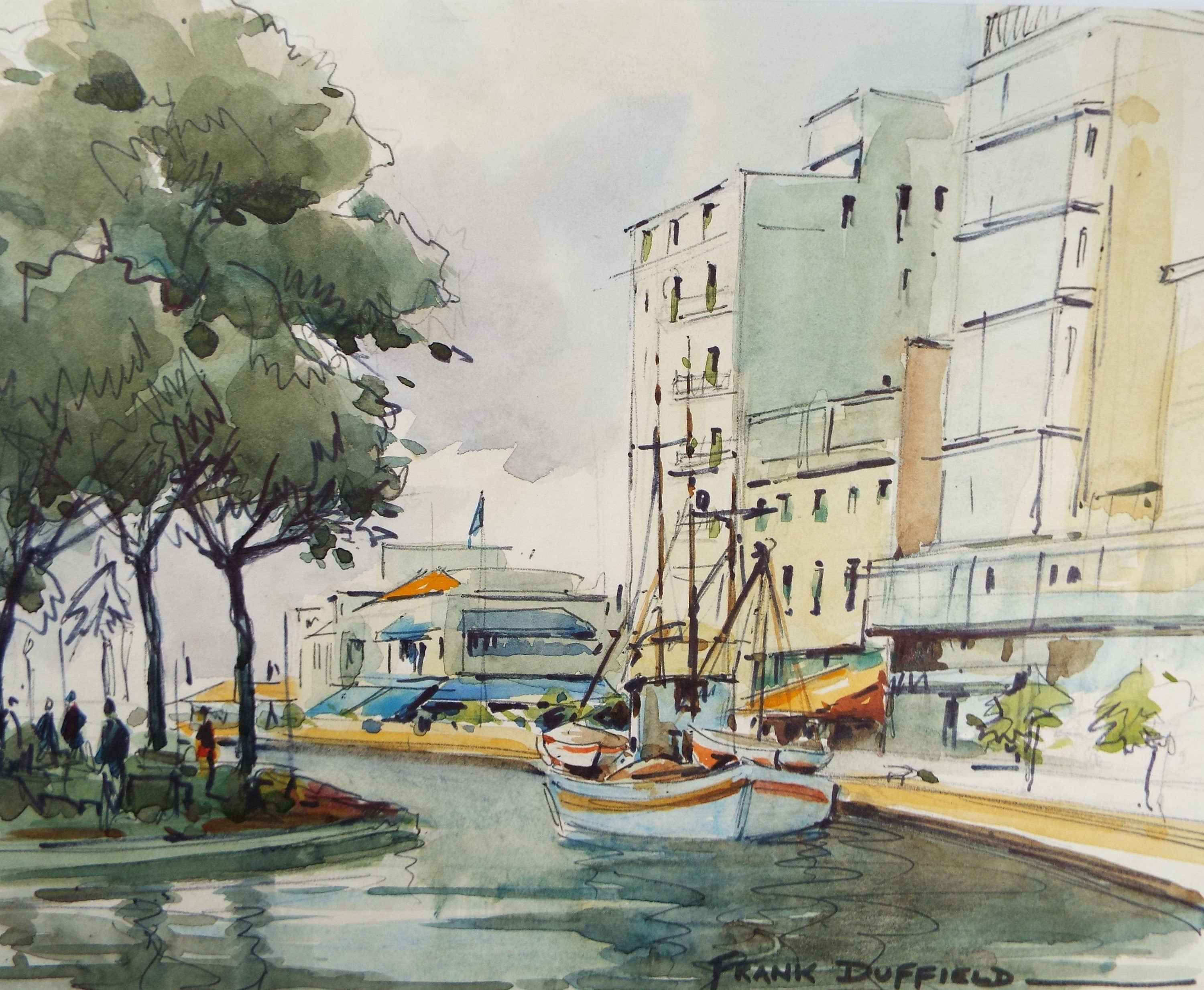 Original Watercolour, 'Southern France', 1960s Frank Duffield (1901-1982)