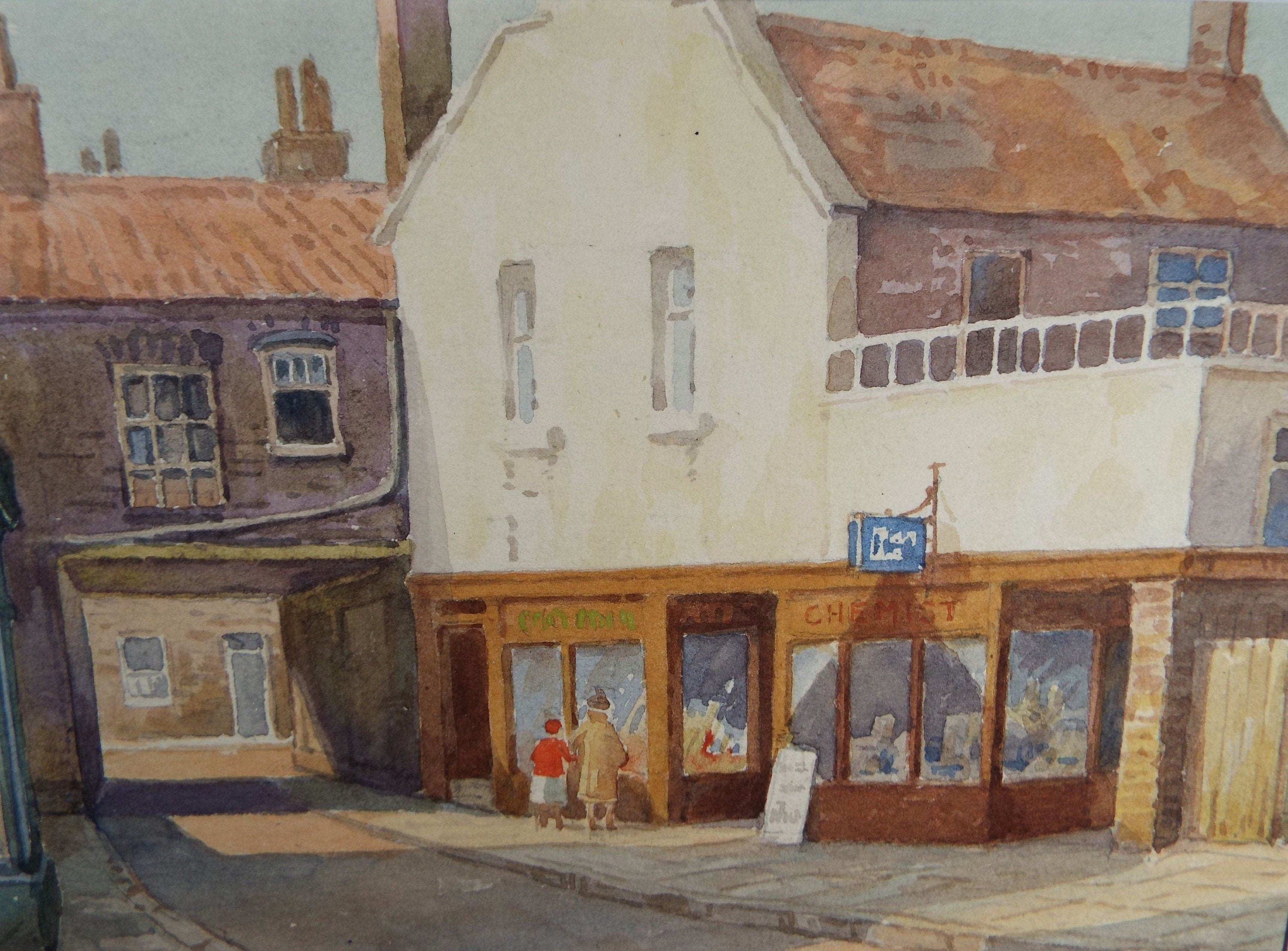 Original Watercolour, 'The Chemist Shop', Mid 20th Century, T.R. Ellingham