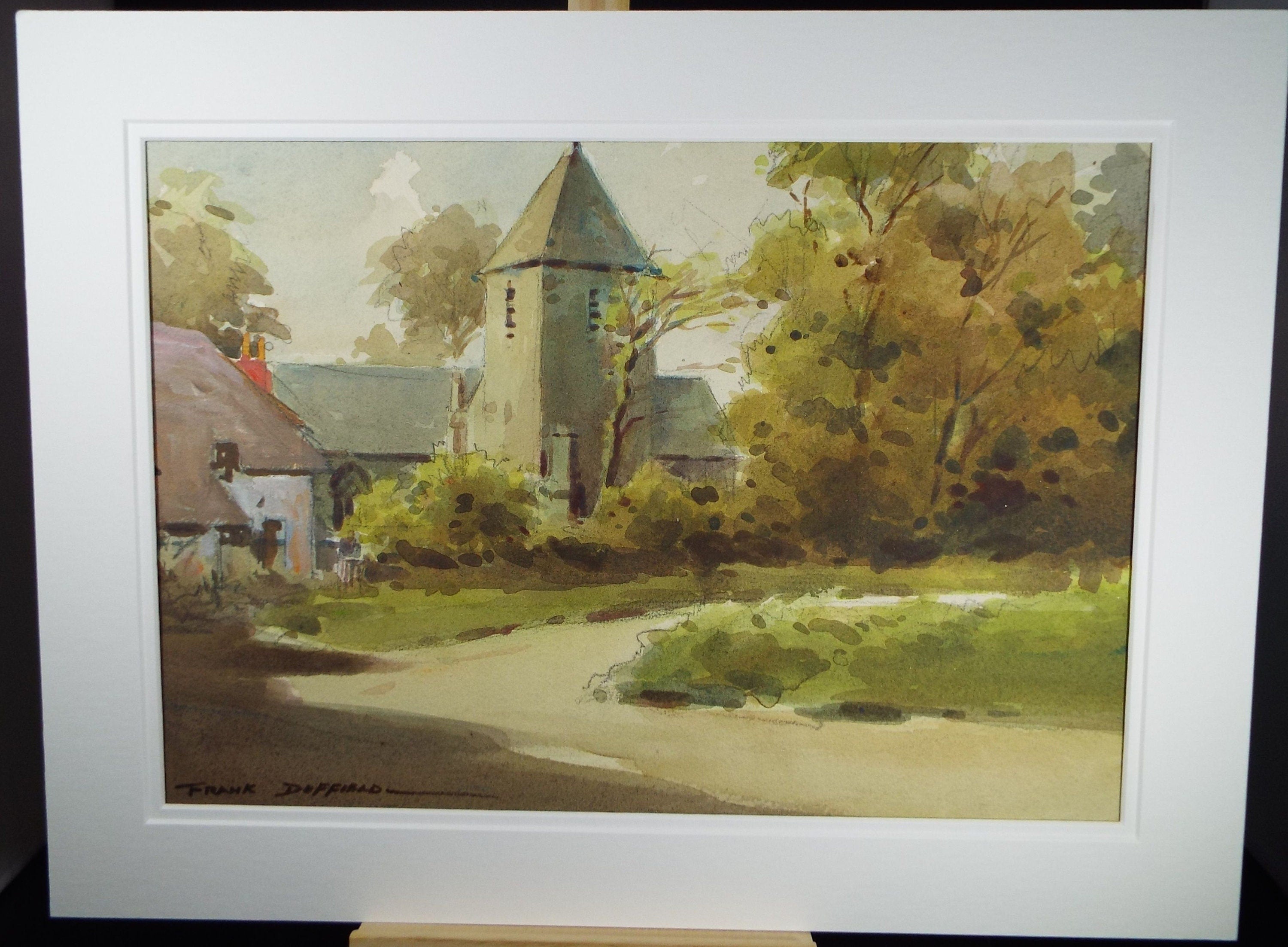 Original Watercolour, 'Village Church', 1960's, Frank Duffield (1901-1982)