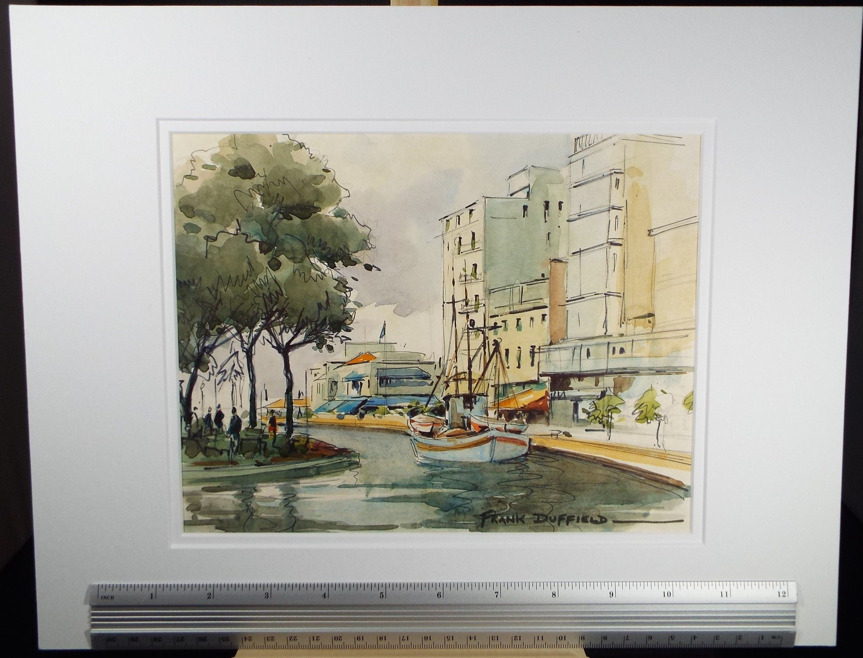 Original Watercolour, 'Southern France', 1960s Frank Duffield (1901-1982)