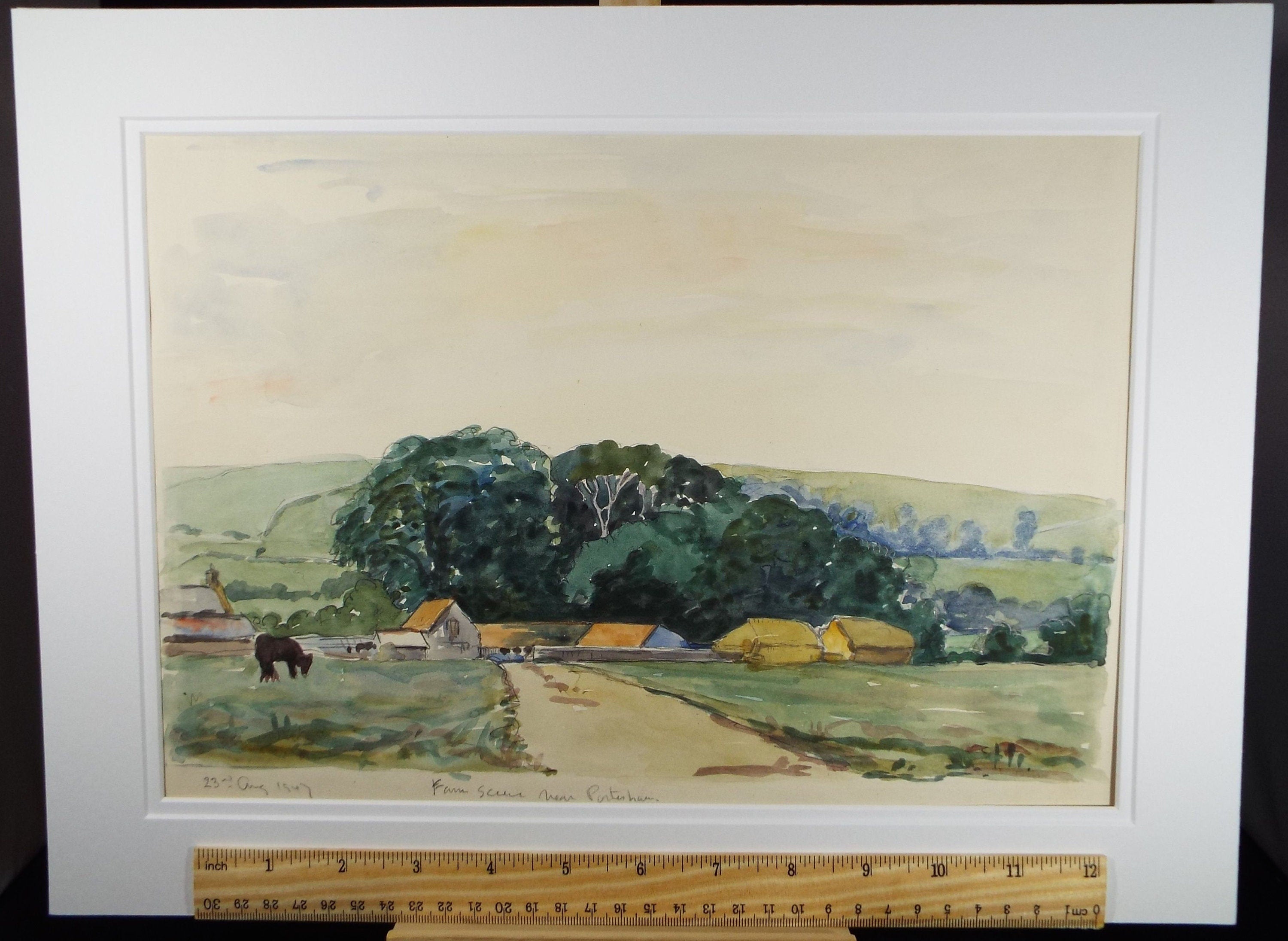 Original Watercolour, 'Near Petersham', Dated 1947, Charles Frederick Way (1906-1981)