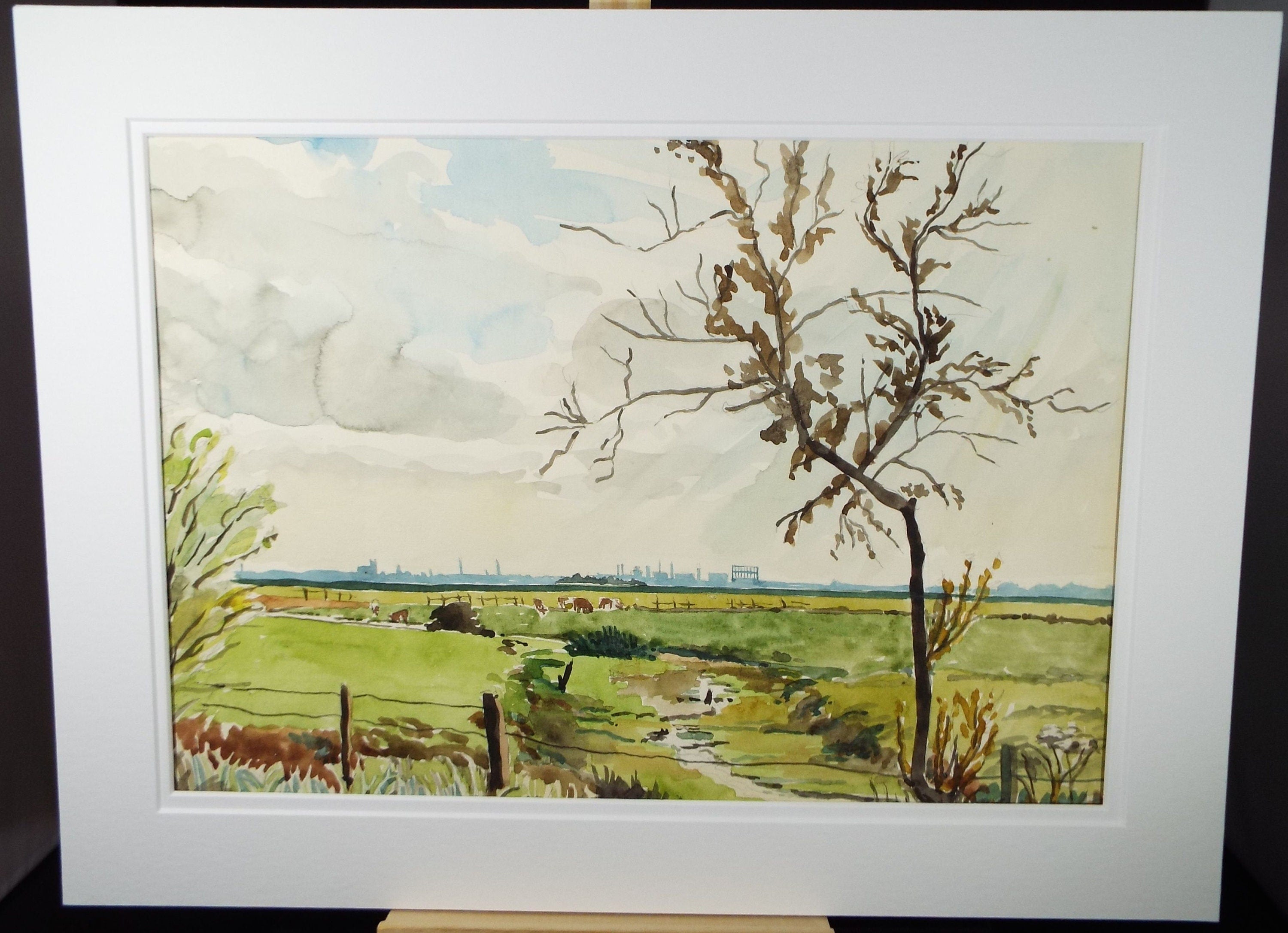 Original Watercolour, 'Brockhampton. Havant', circa 1950, Charles Frederick Way (1906-1981)