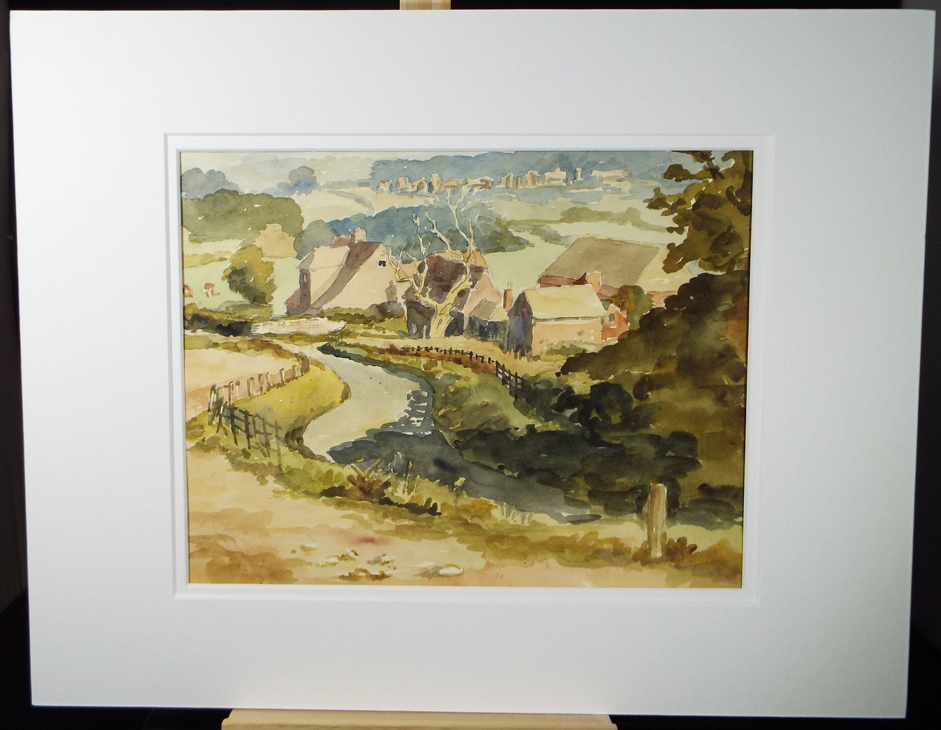 Original Watercolour, 'Near Southwick', Dated 1937, Charles Frederick Way (1906-1981)