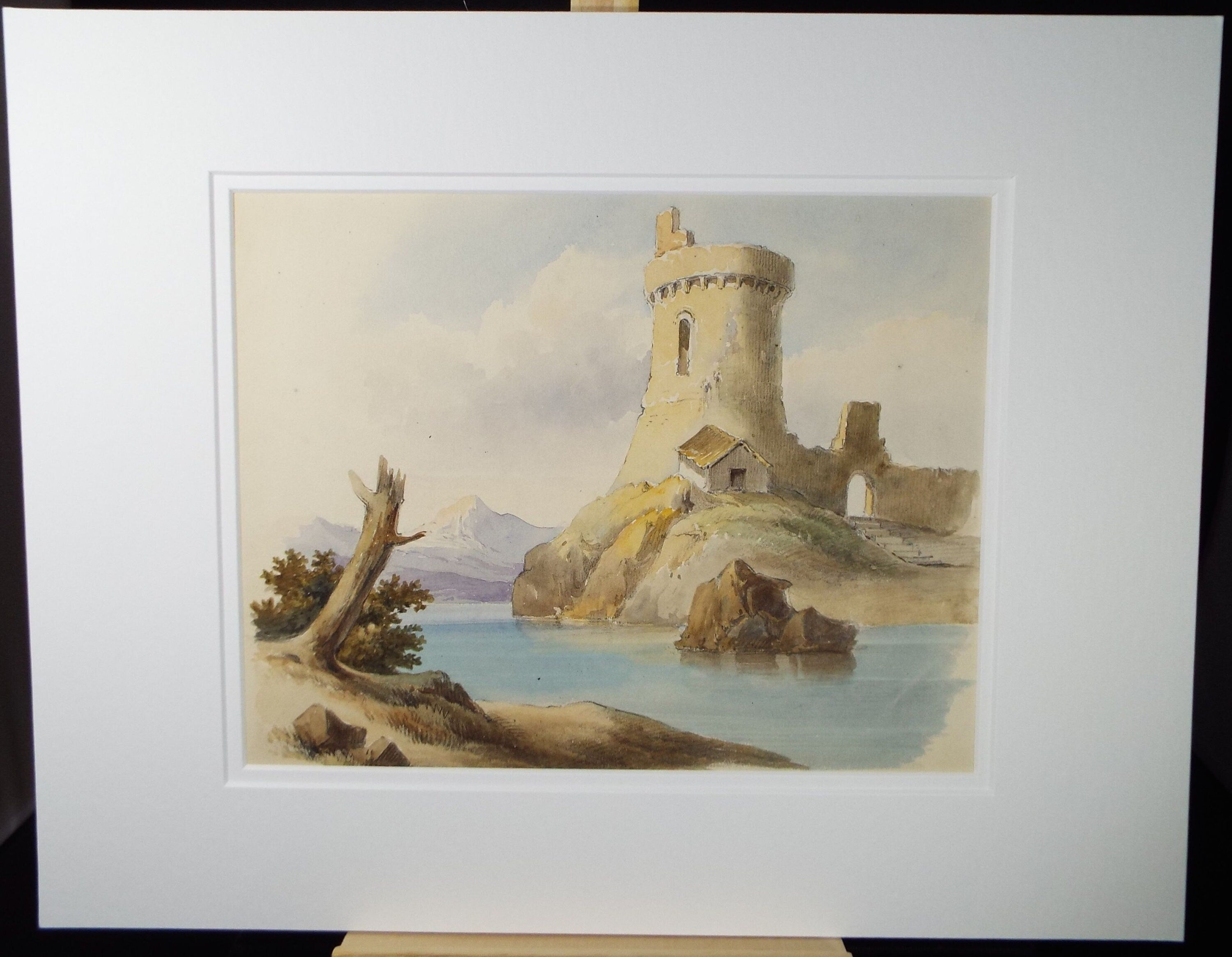 Original Watercolour, 'Italian Tower', Circa 1830, Lady E.S. Sharpe