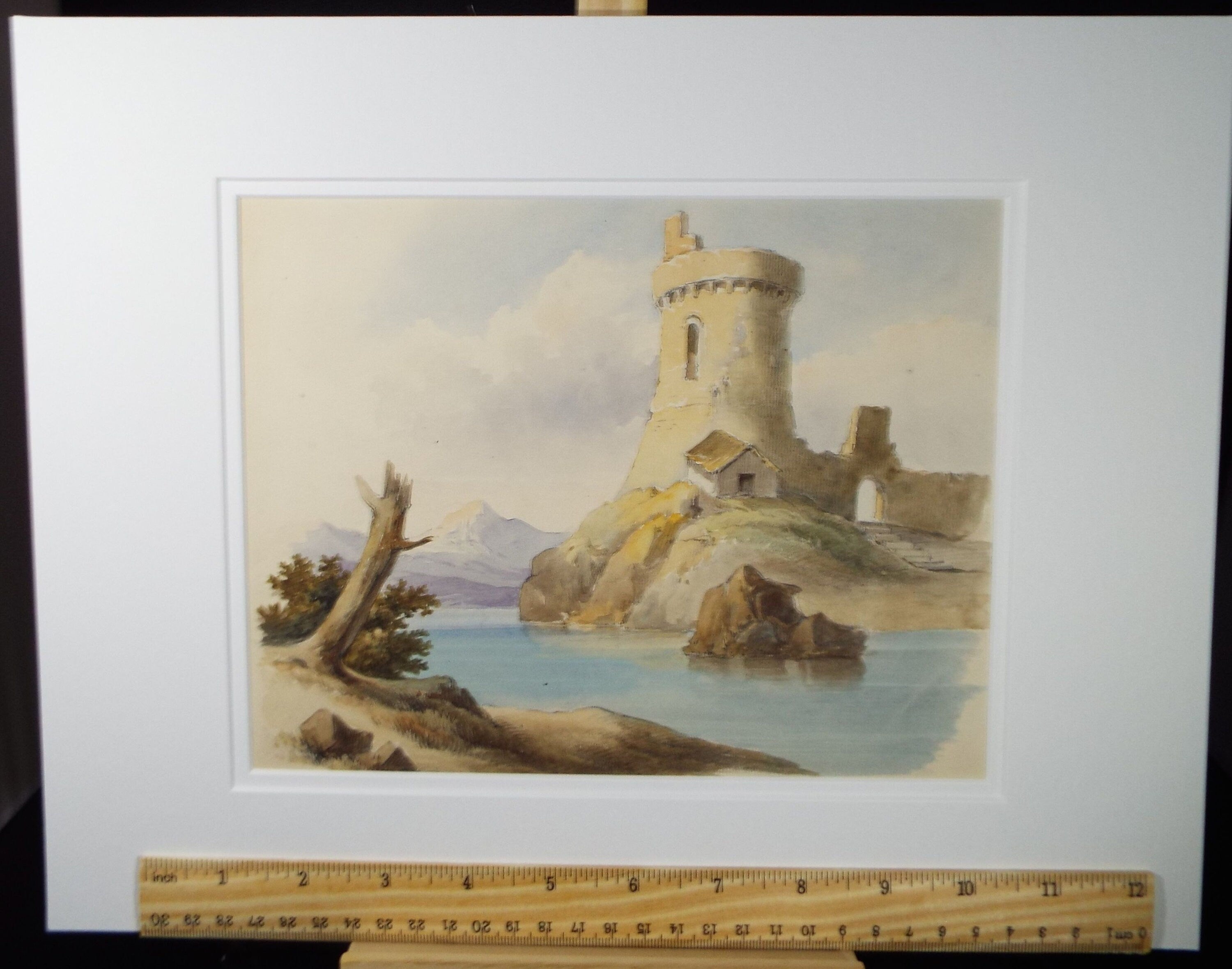 Original Watercolour, 'Italian Tower', Circa 1830, Lady E.S. Sharpe