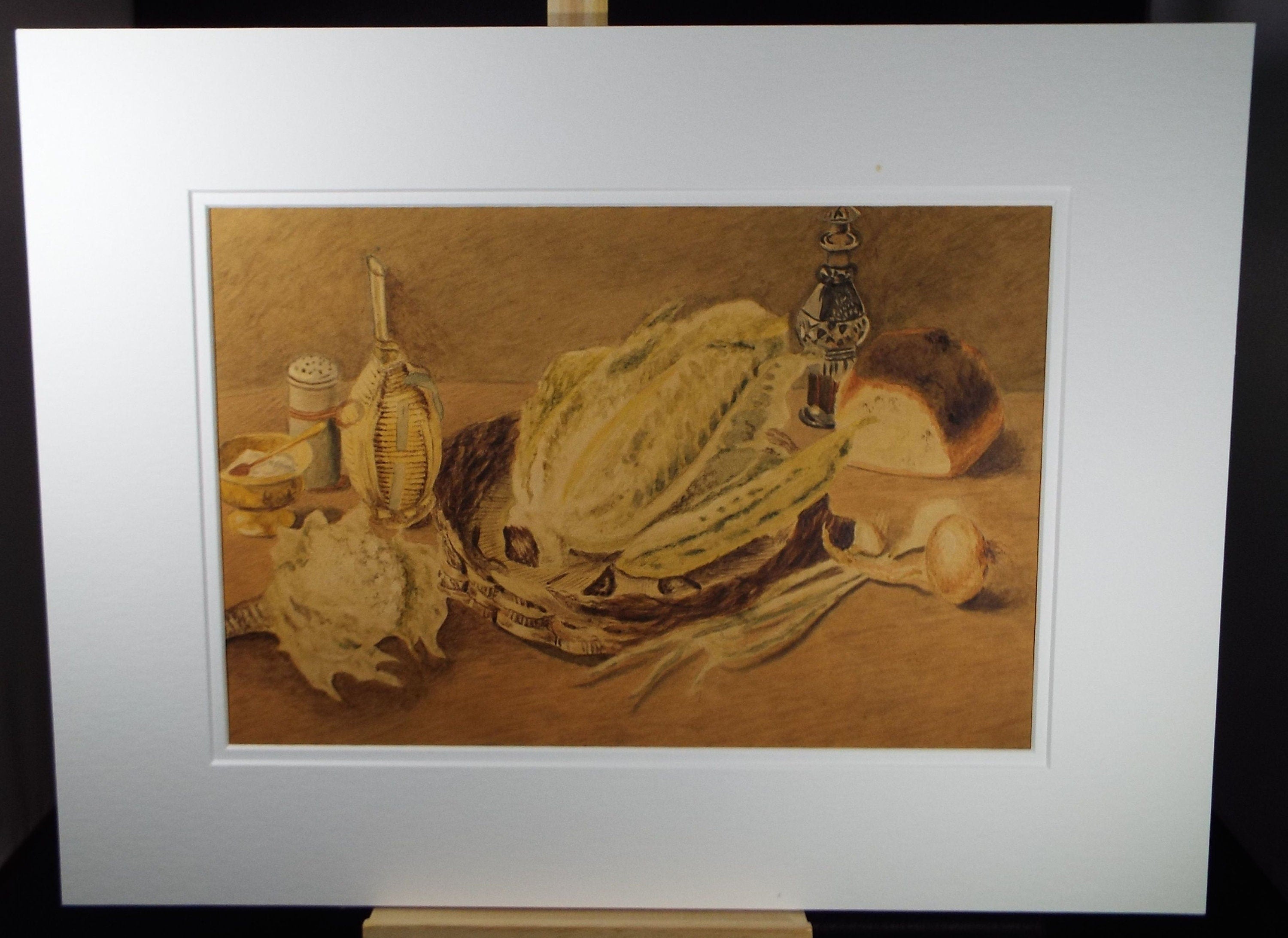 Original Watercolour, Still Life with Vegetables' Early 20th Century
