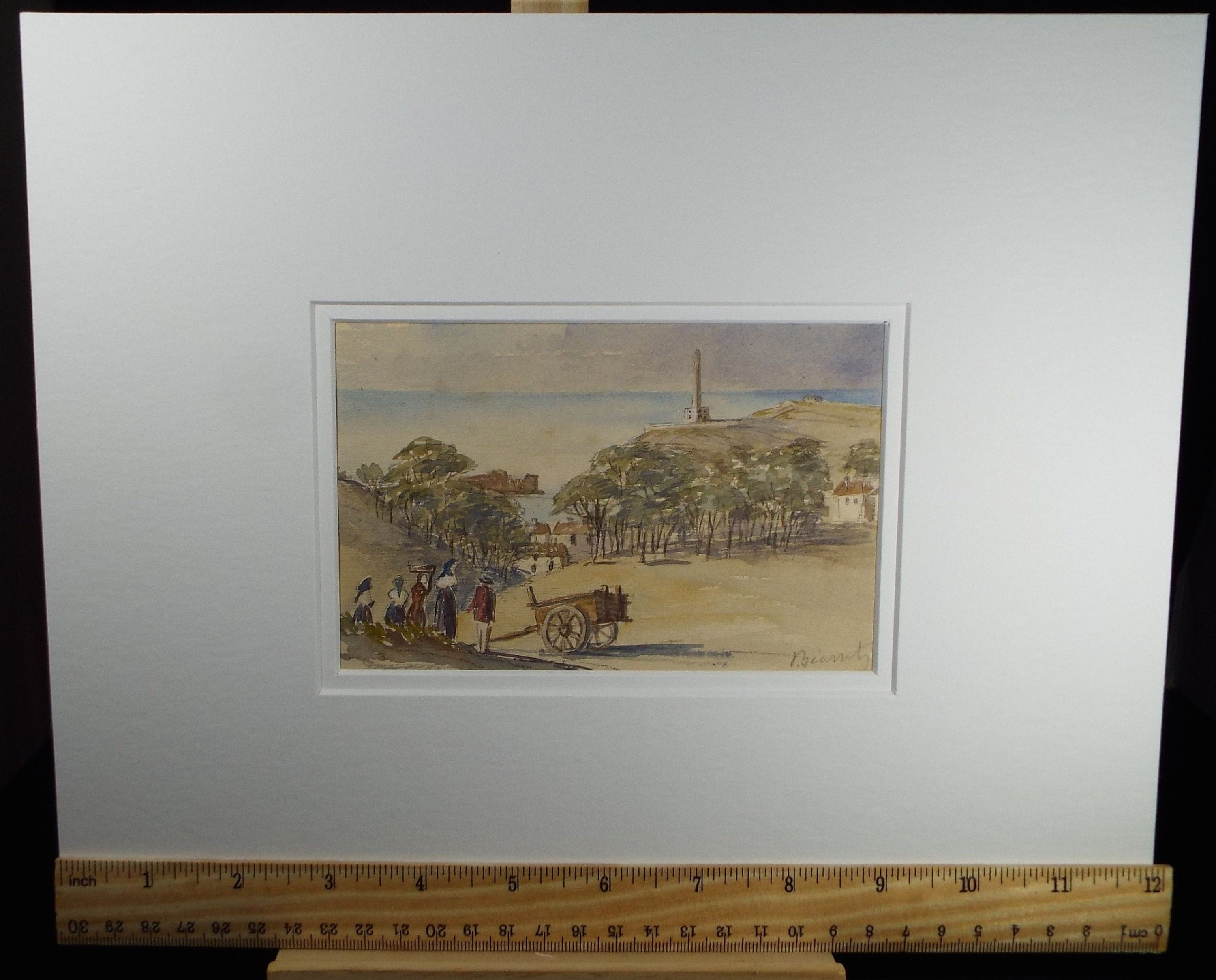 Original Watercolour, 'Biarritz', Elizabeth Blommart, c1860's