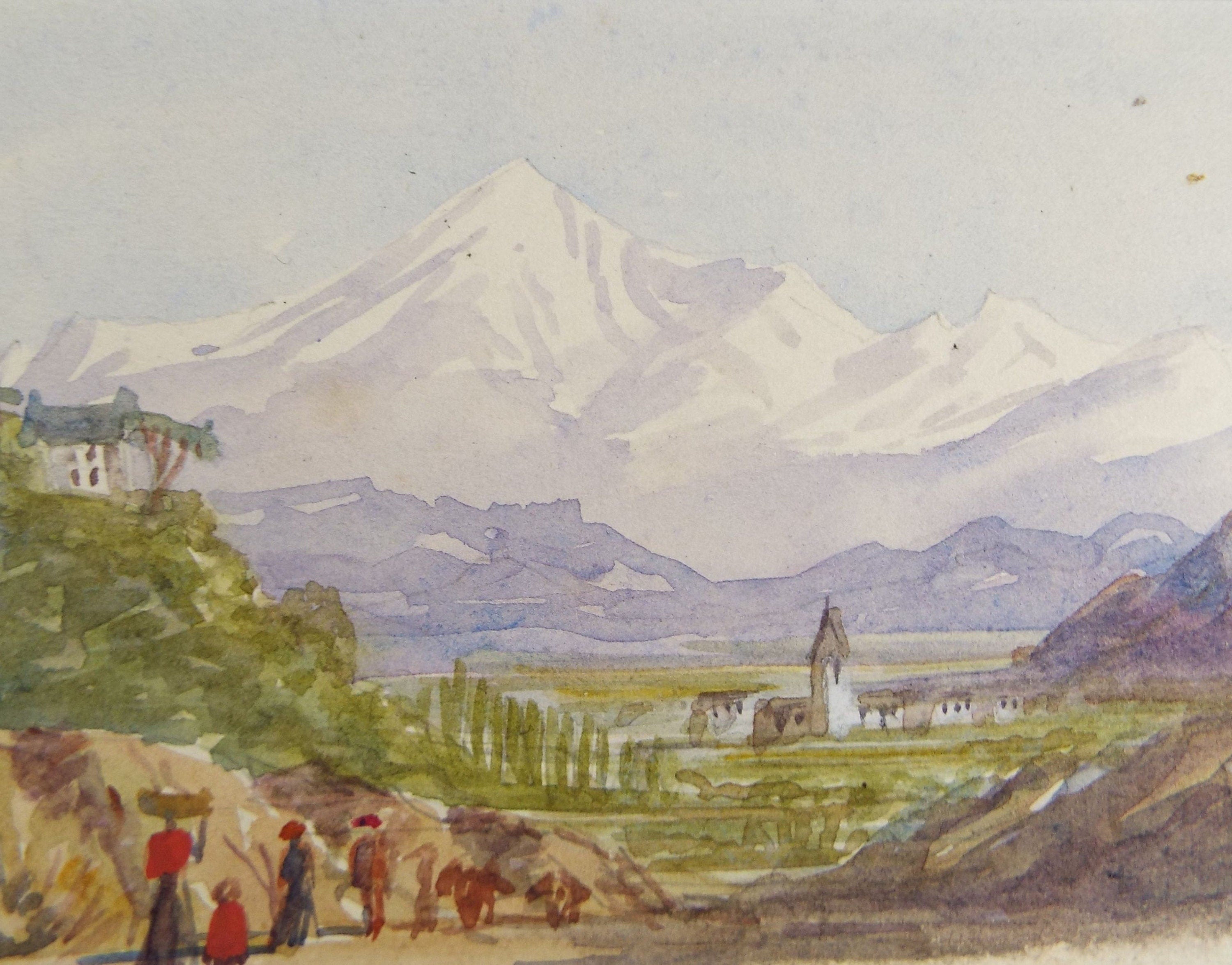 Original Watercolour, 'Biganos', Elizabeth Blommart, c1860's
