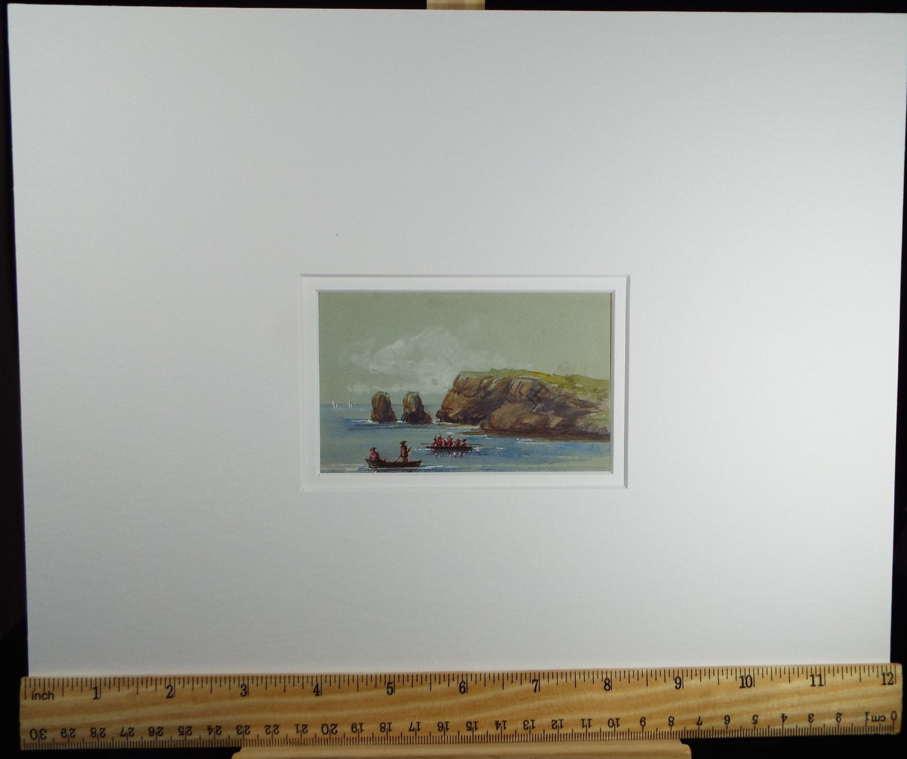 Original Watercolour, 'Biarritz', Elizabeth Blommart, c1860's