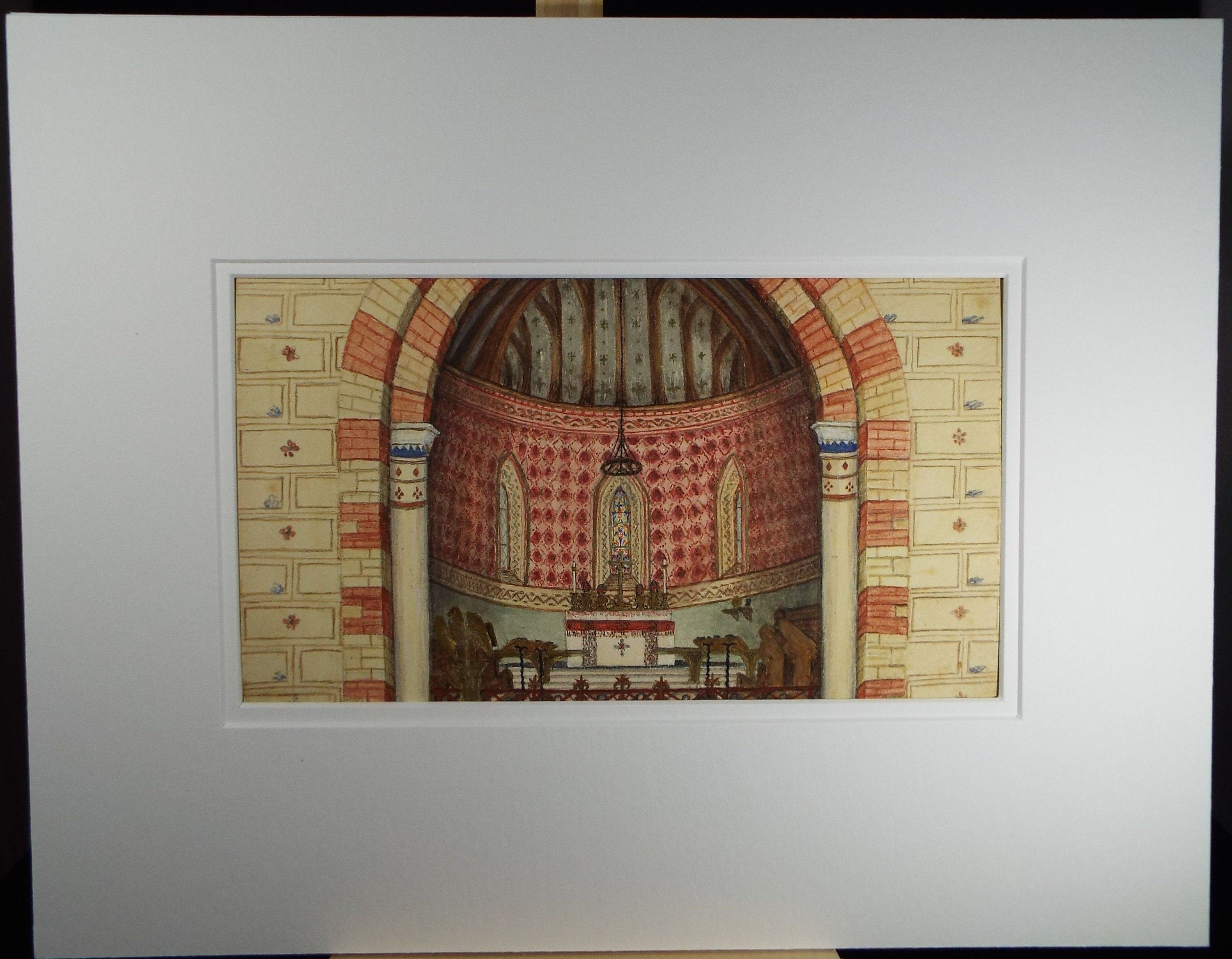 Original Watercolour, 'St Matthews, Yiewsley', Late 19th Century, Artist Unknown