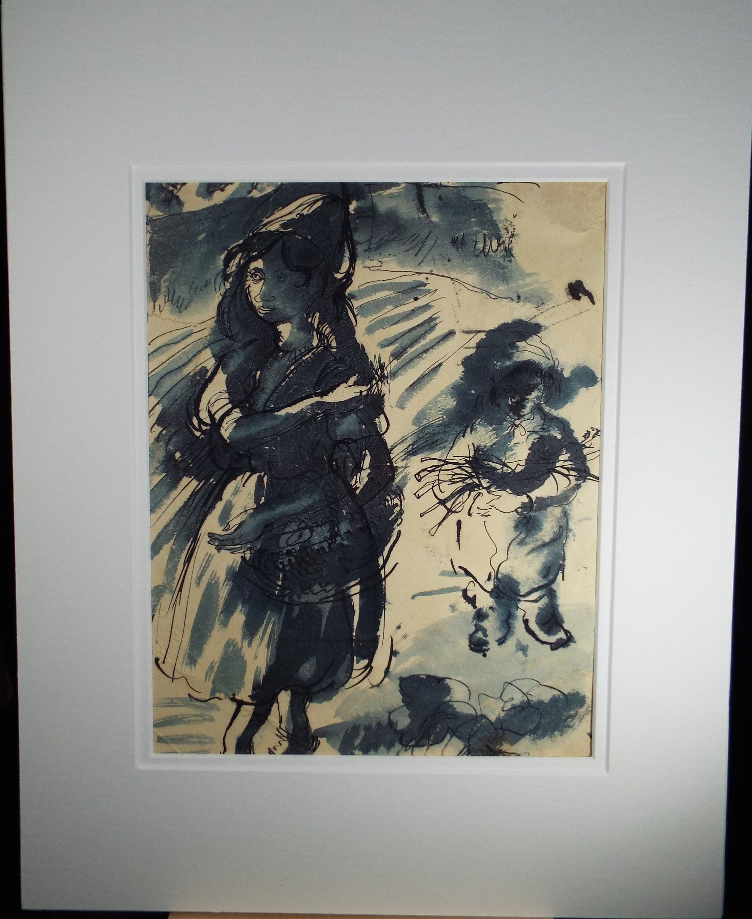 Original ink & Wash, 'Wood Gathering' c1950's - William D Clyne (1922-1981)