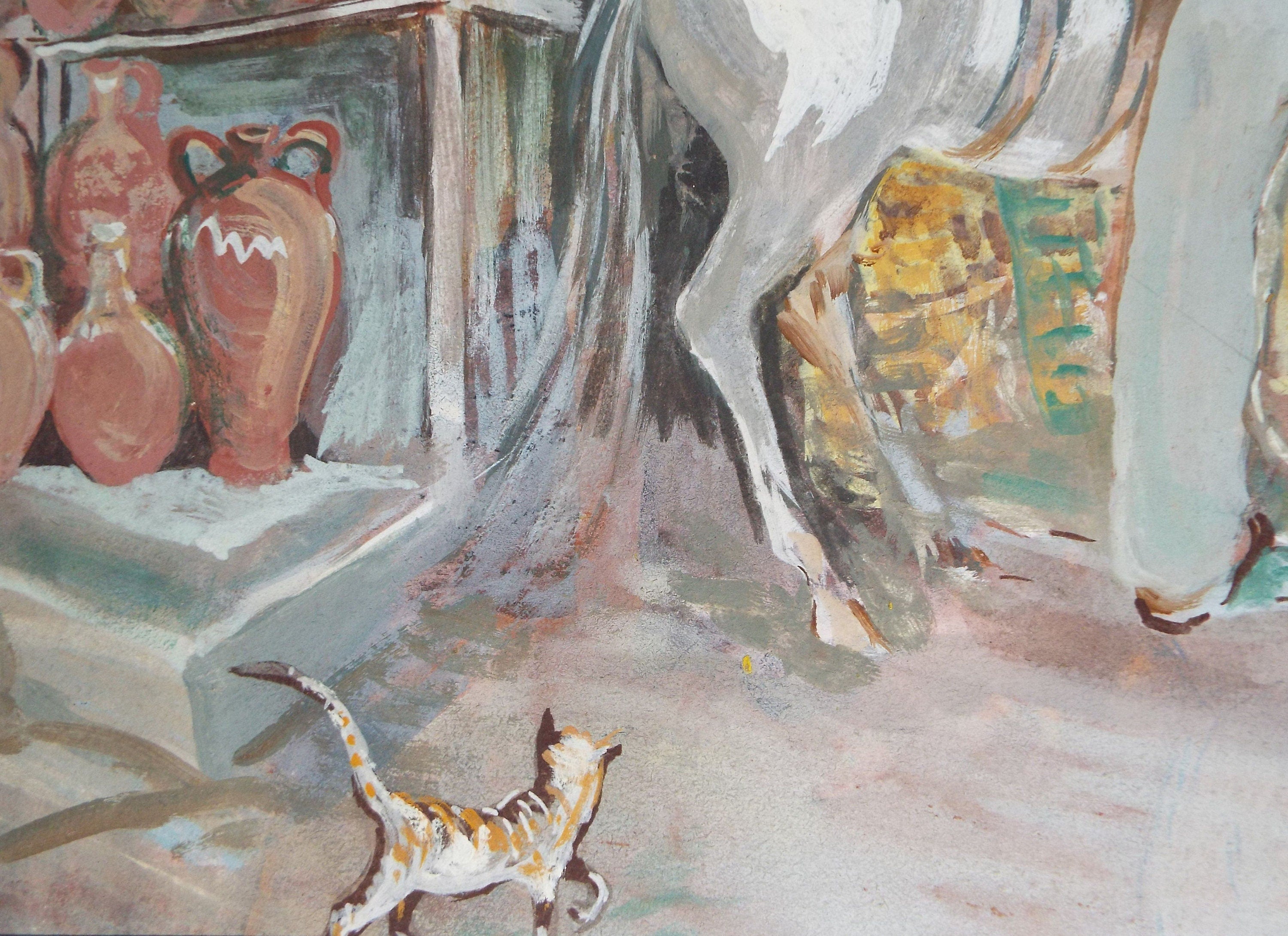 Original Watercolour & Gouache, 'The Pot Seller',c1950's, Ivy T. Attwell (20th Century, British)