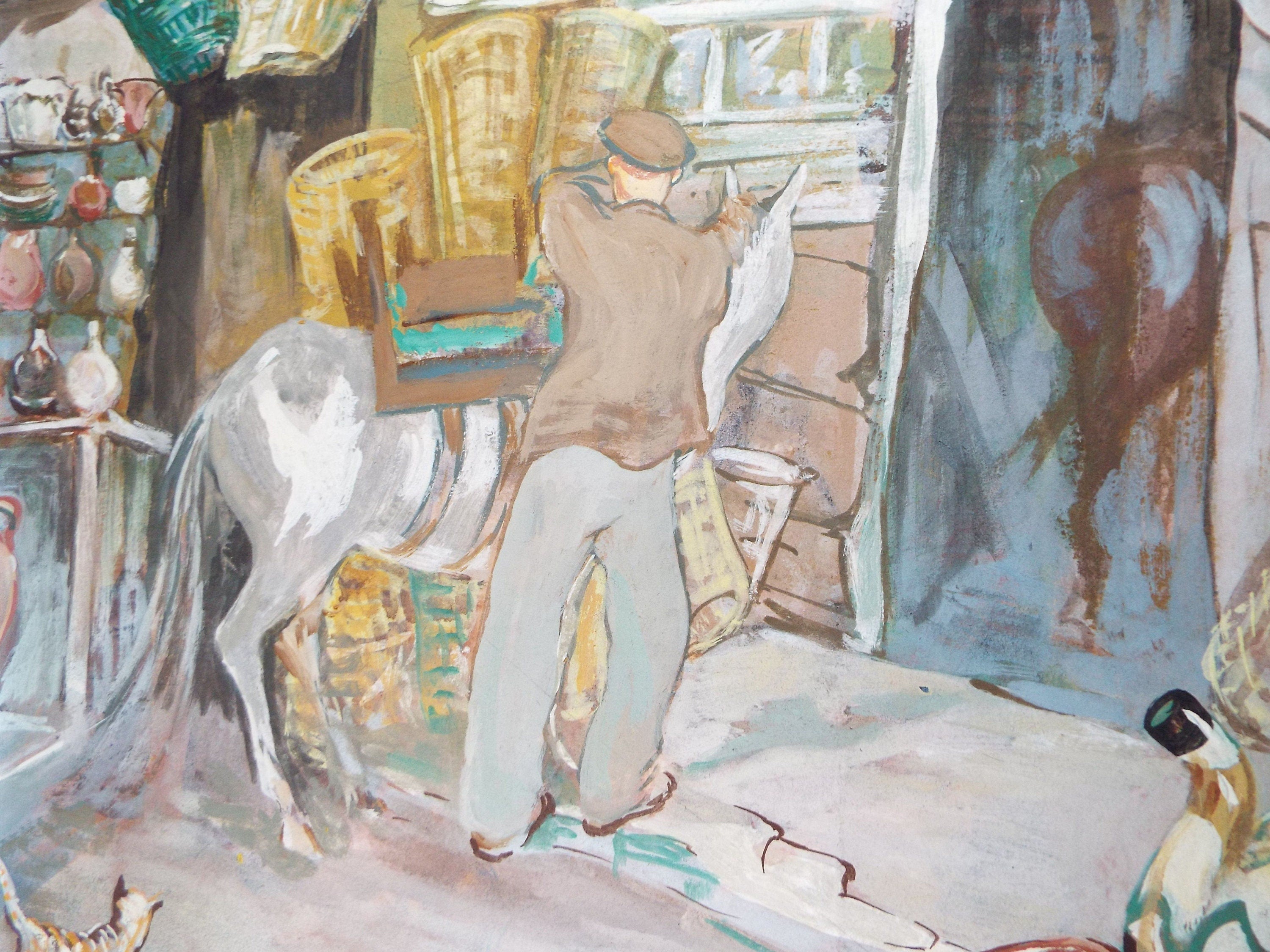 Original Watercolour & Gouache, 'The Pot Seller',c1950's, Ivy T. Attwell (20th Century, British)