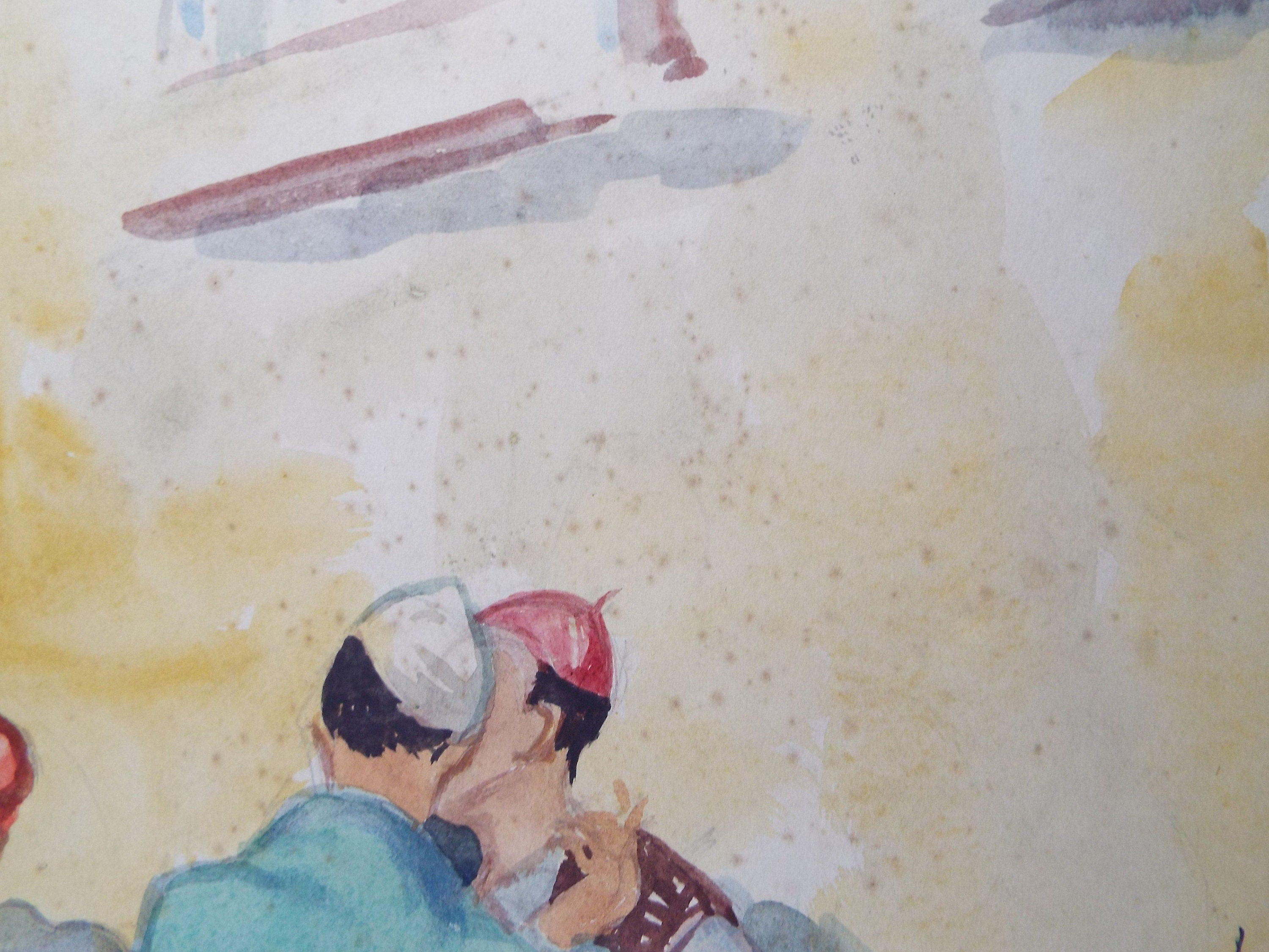 Original Watercolour & Gouache, 'North African Street Scene',c1950's, Ivy T. Attwell (20th Century, British)