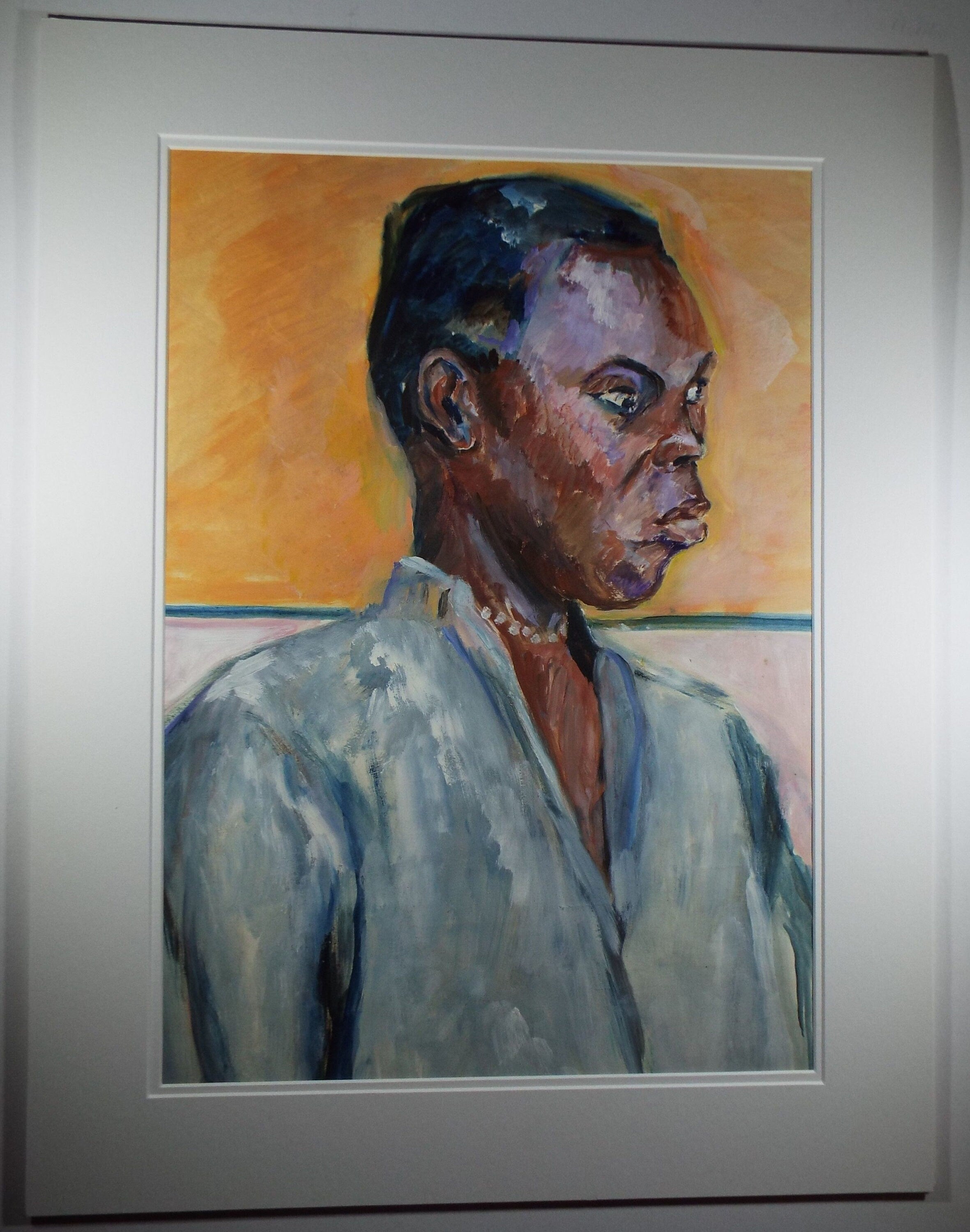 Original Watercolour & Gouache, 'Woman with Pearl Necklace',c1990's, Artist Unknown