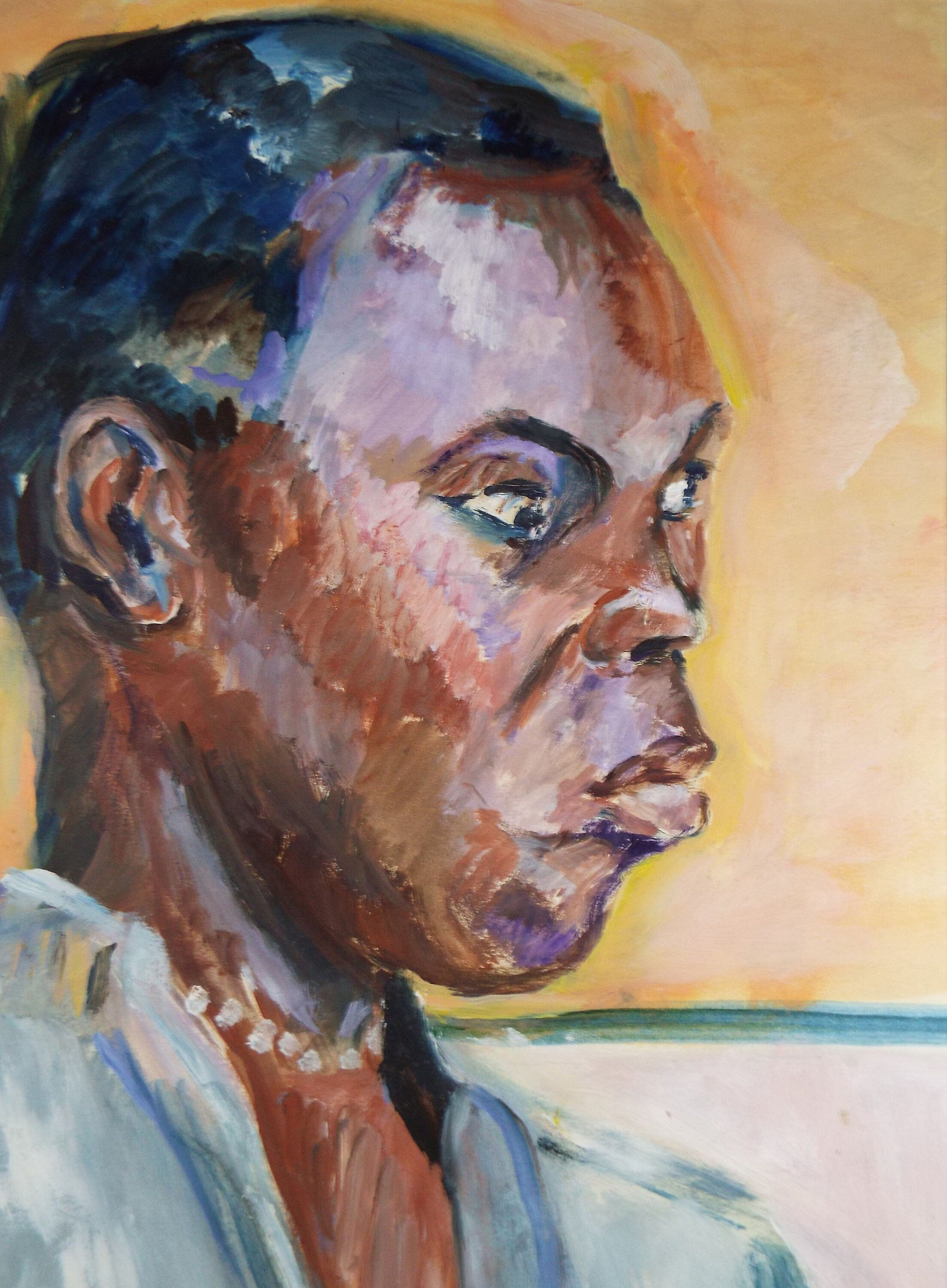 Original Watercolour & Gouache, 'Woman with Pearl Necklace',c1990's, Artist Unknown