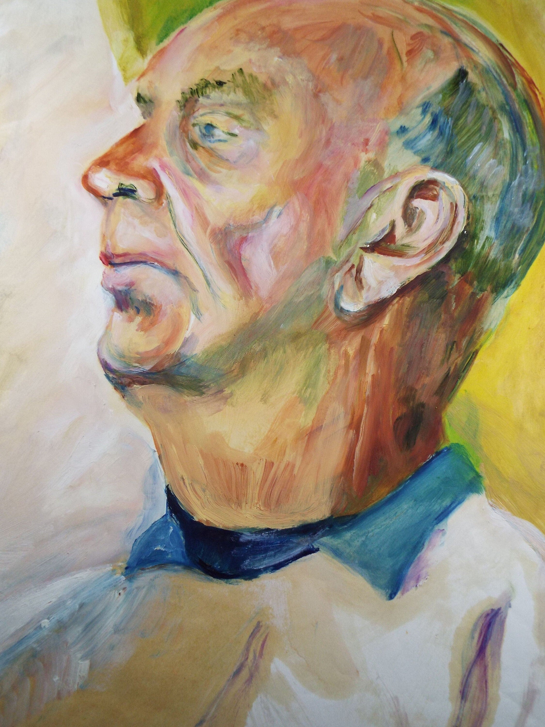 Original Watercolour & Gouache, 'Male Figure facing Left',c1990's, Artist Unknown