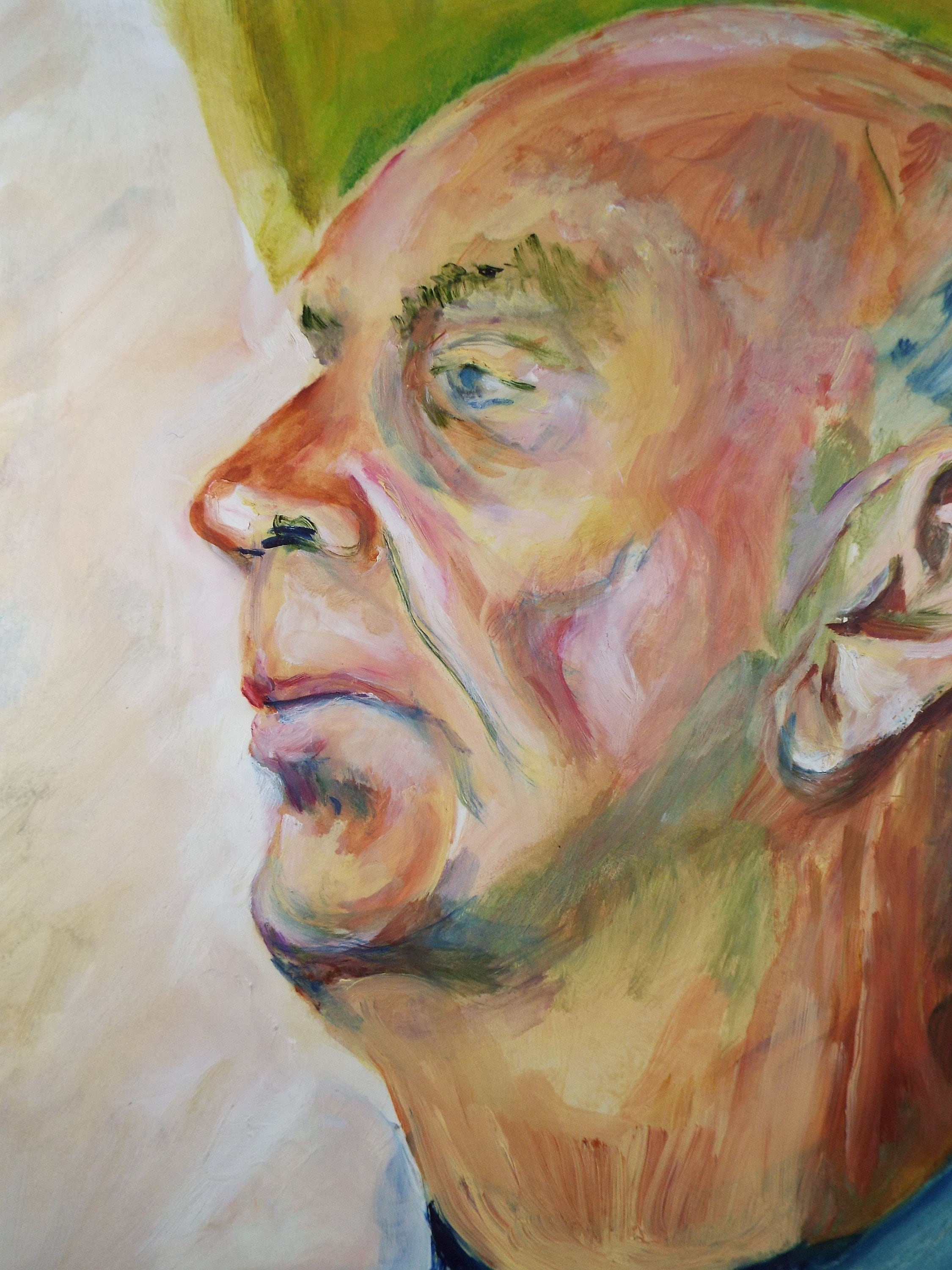 Original Watercolour & Gouache, 'Male Figure facing Left',c1990's, Artist Unknown