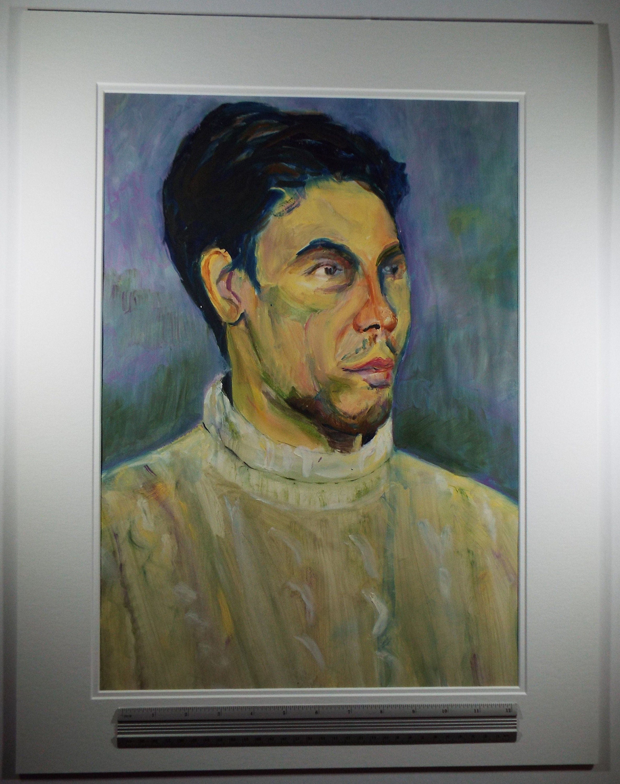 Original Watercolour & Gouache, 'Male Figure in a Sweater',c1990's, Artist Unknown