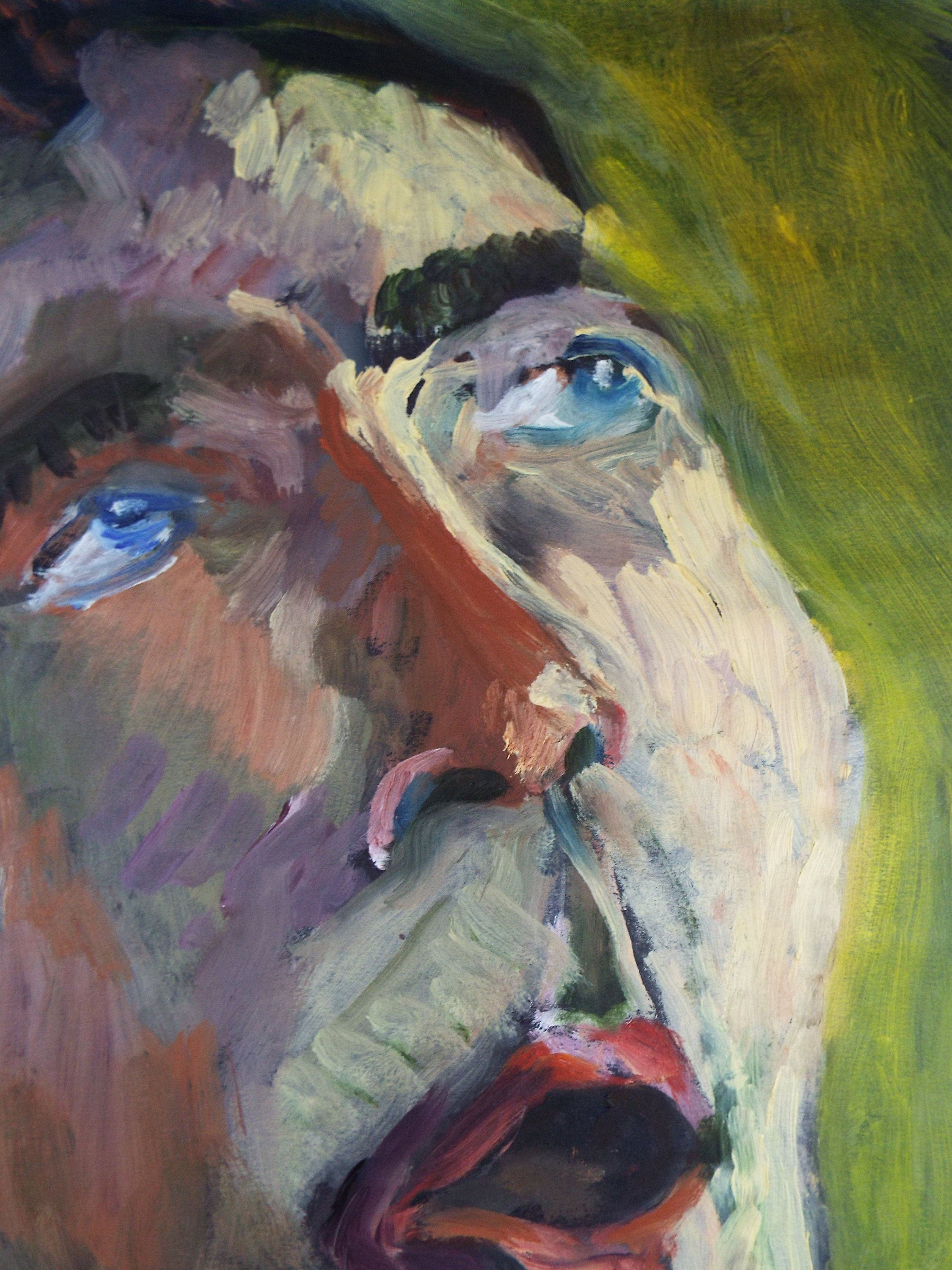 Original Watercolour & Gouache, 'Figure of Man facing right' ',c1990's, Artist Unknown