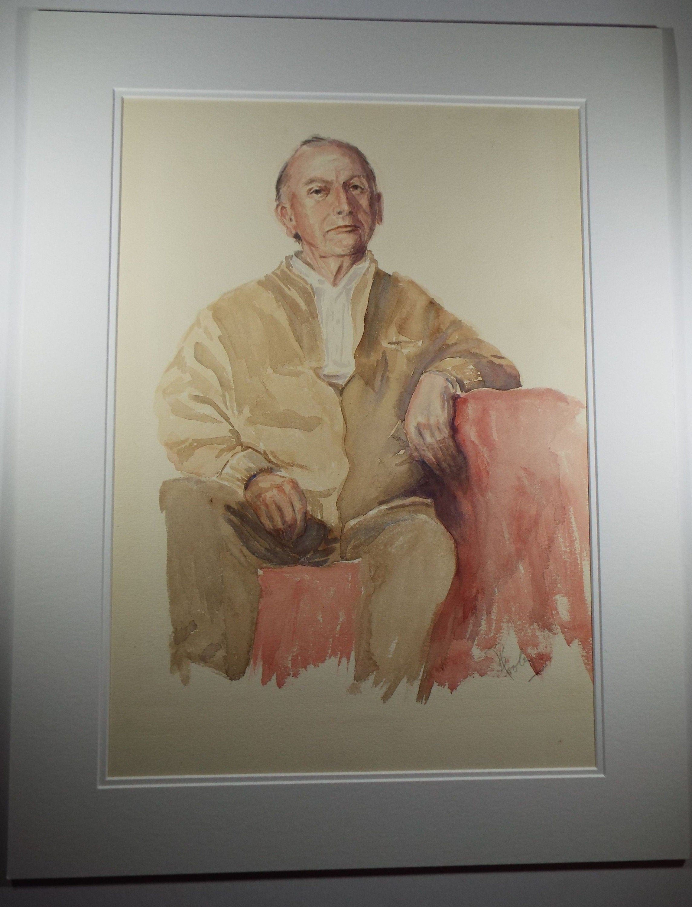 Original Watercolour & Gouache, 'Seated Male Figure',c1990's, Artist Unknown