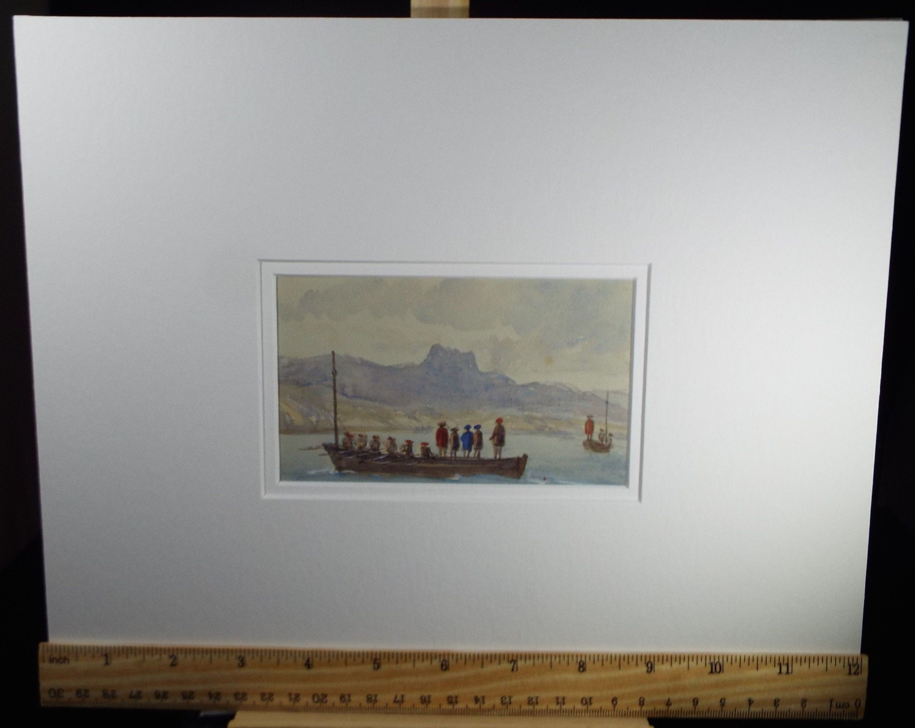 Original Watercolour, 'Biarritz', Elizabeth Blommart, c1860's