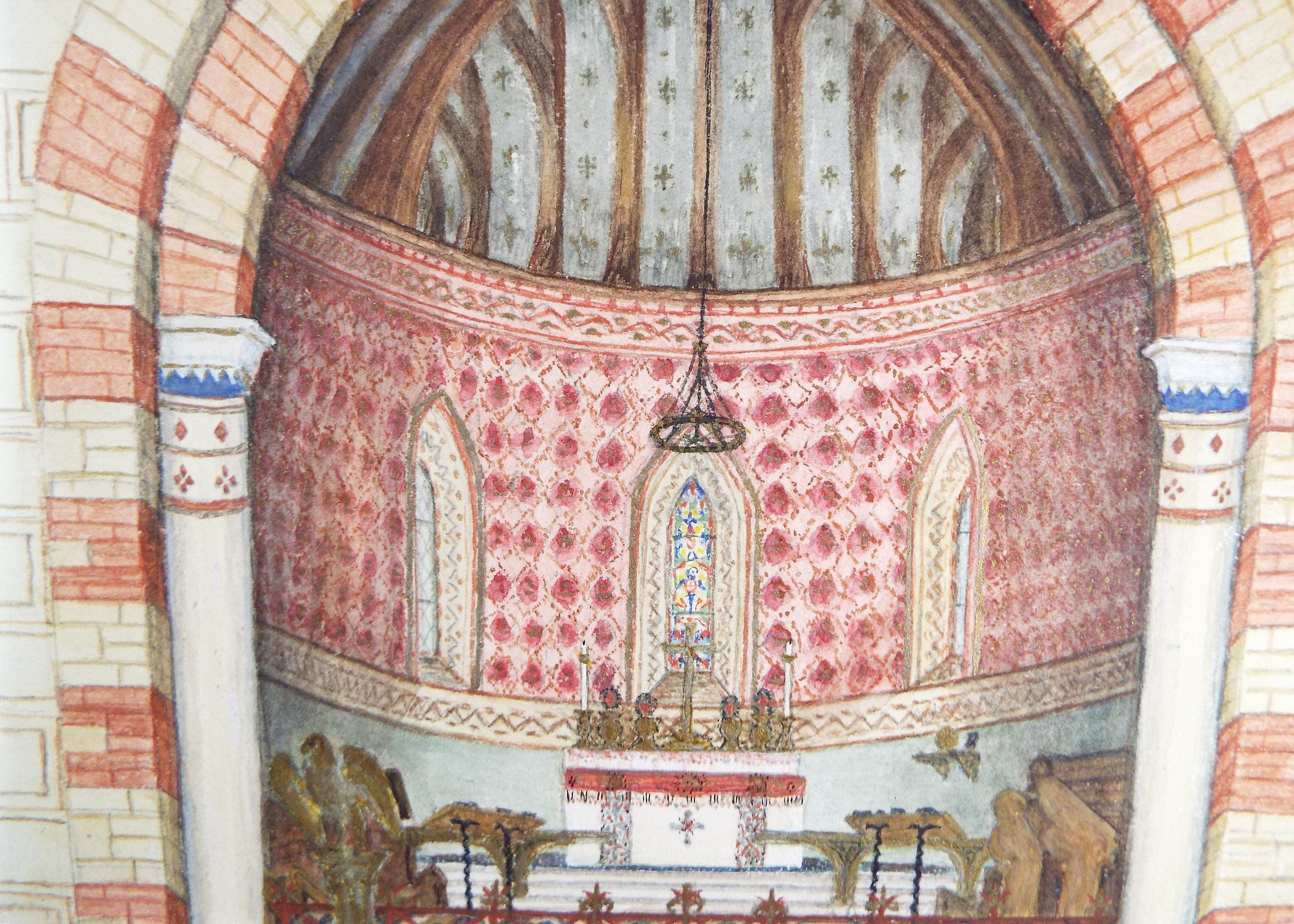 Original Watercolour, 'St Matthews, Yiewsley', Late 19th Century, Artist Unknown