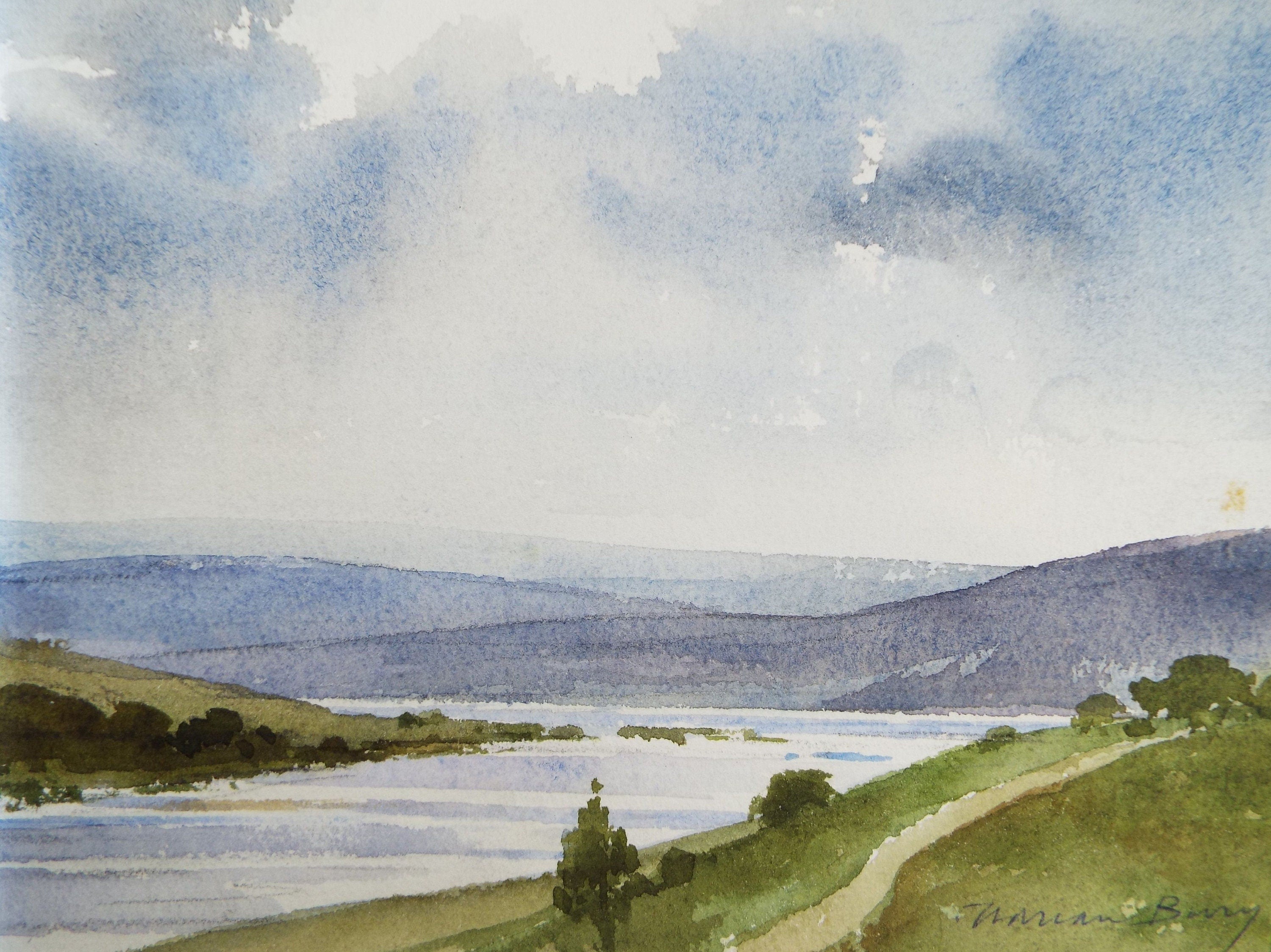 Original Watercolour, 'River Estuary', c1980's, Adrian Bury (1891-1991)