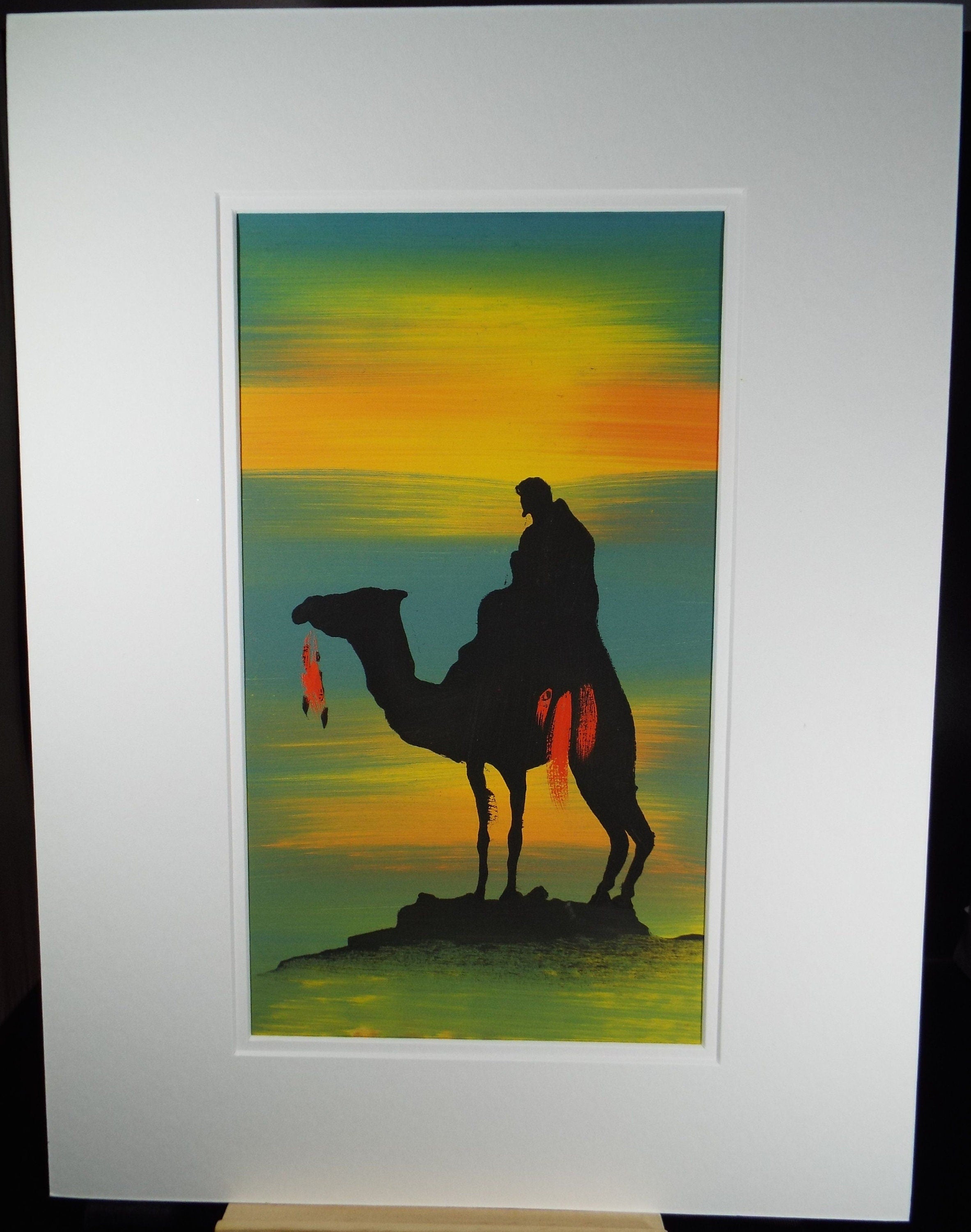 Original Gouache, 'Egyptian Desert Scene', Circa 1920's, Artist Unknown