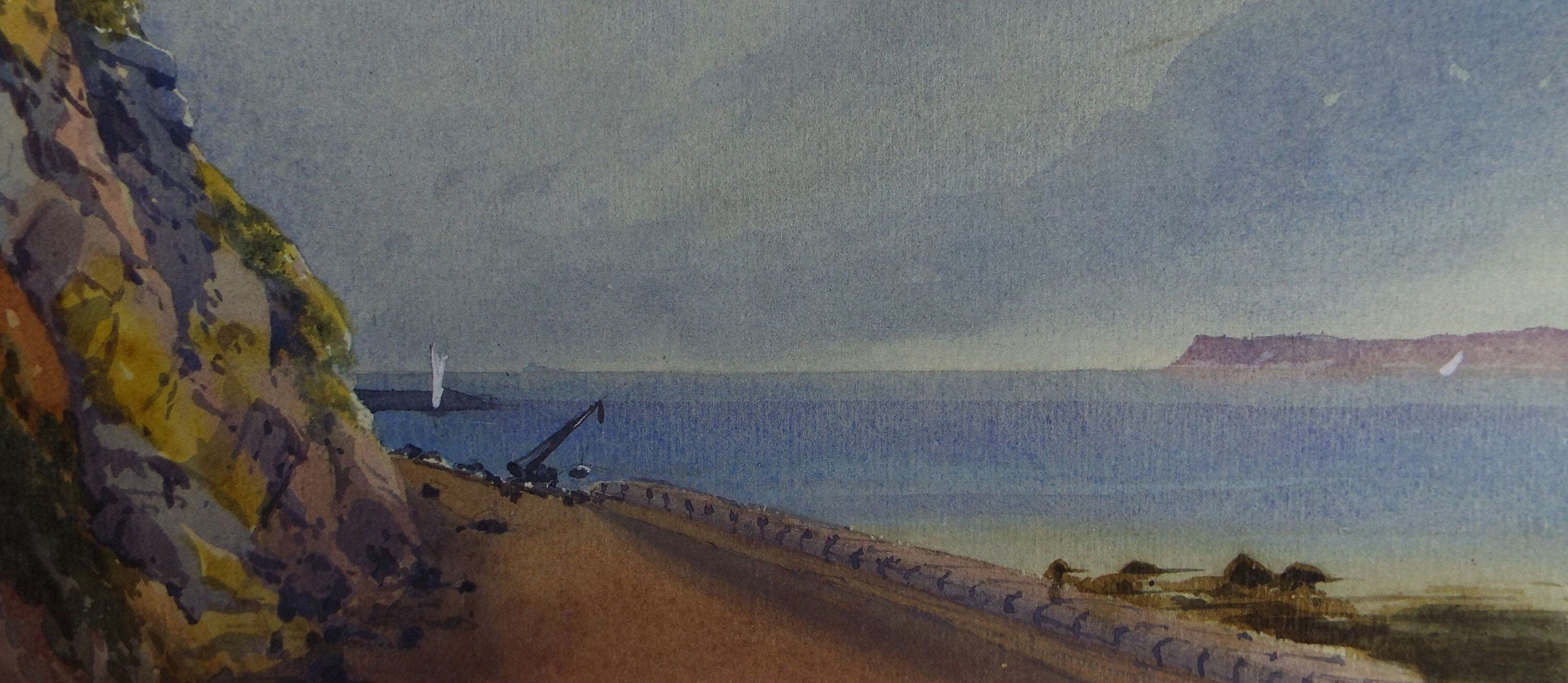 Original Watercolour, 'Berry Head, Torquay', Late 19th Century, Artist Unknown