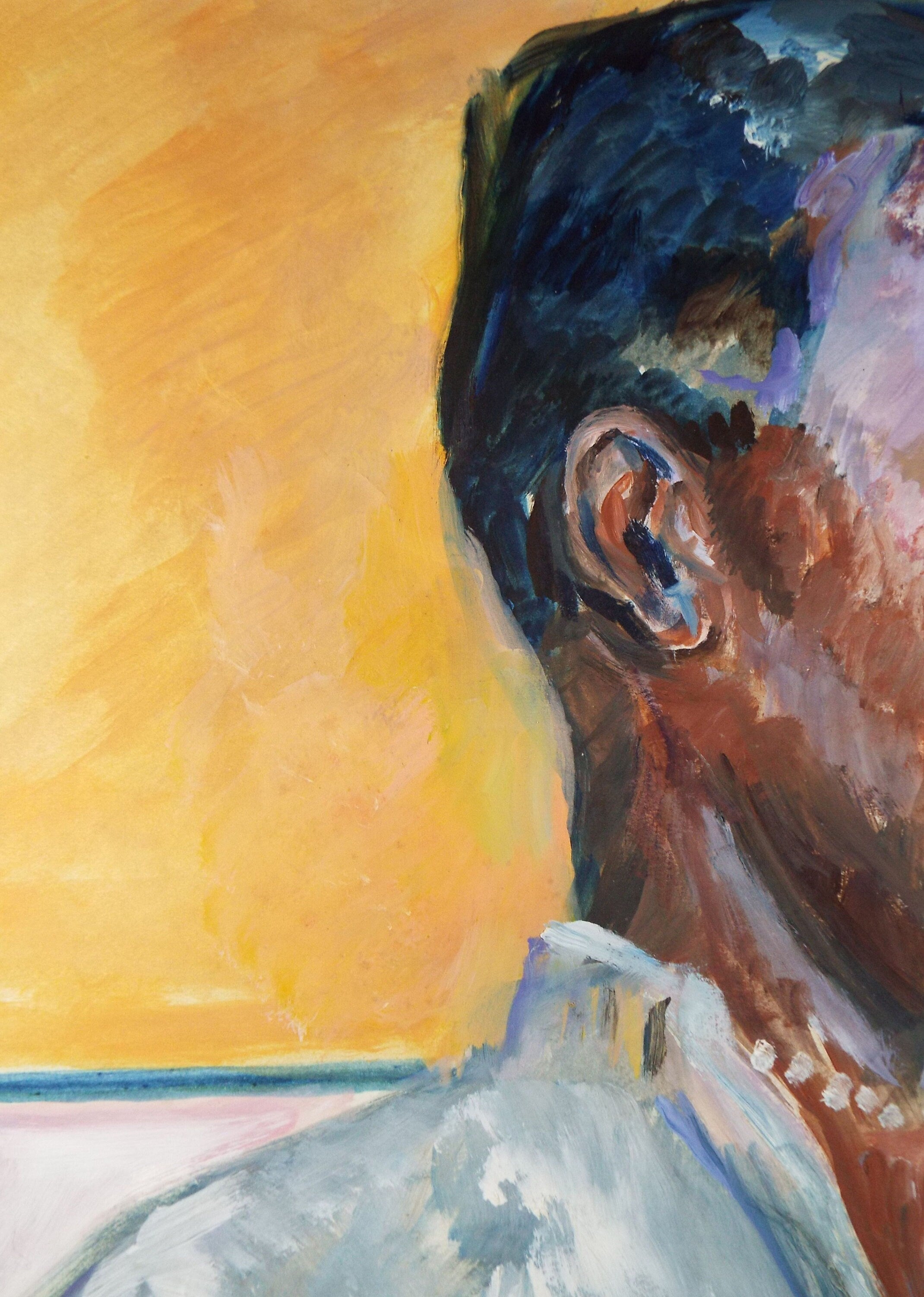 Original Watercolour & Gouache, 'Woman with Pearl Necklace',c1990's, Artist Unknown