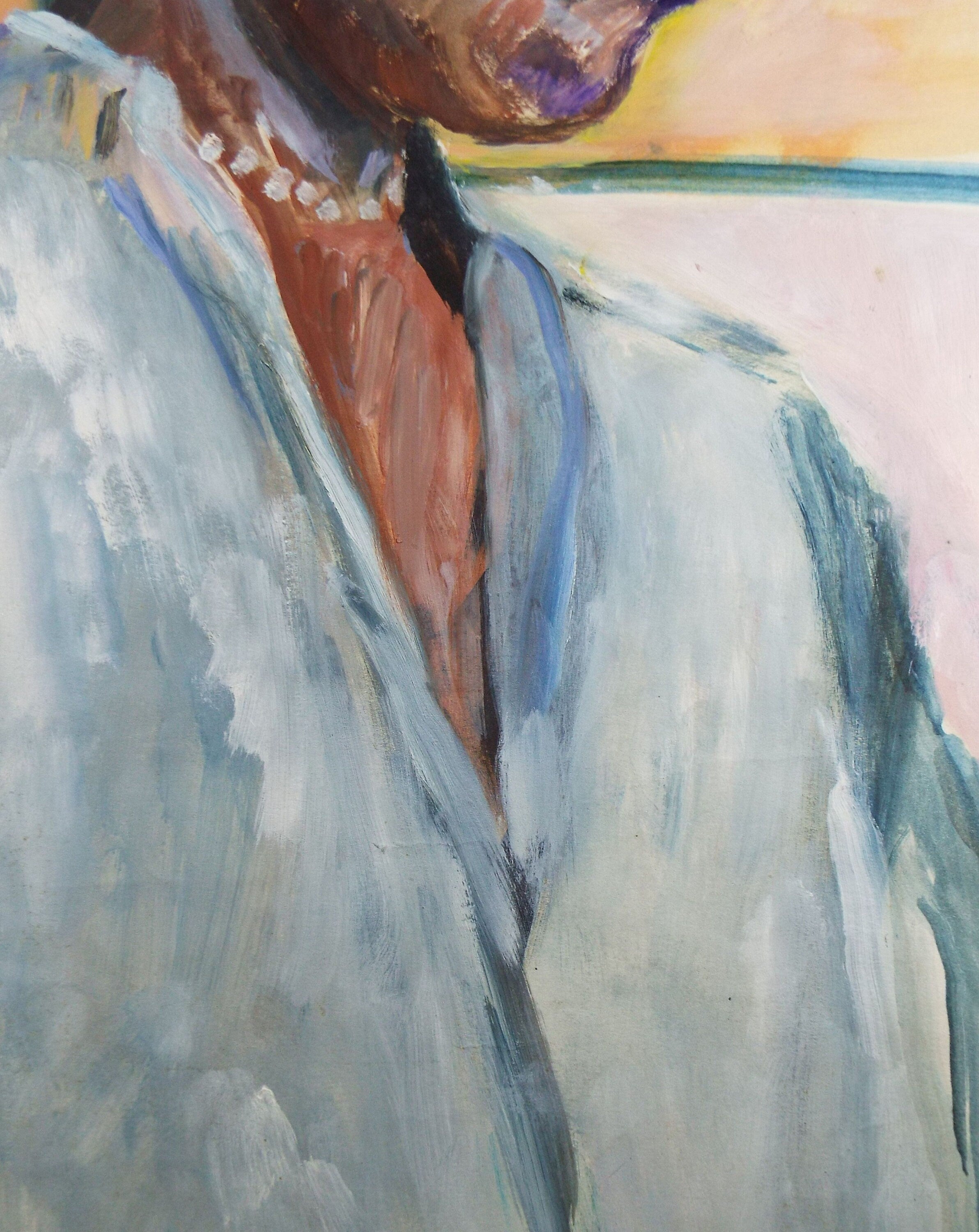 Original Watercolour & Gouache, 'Woman with Pearl Necklace',c1990's, Artist Unknown