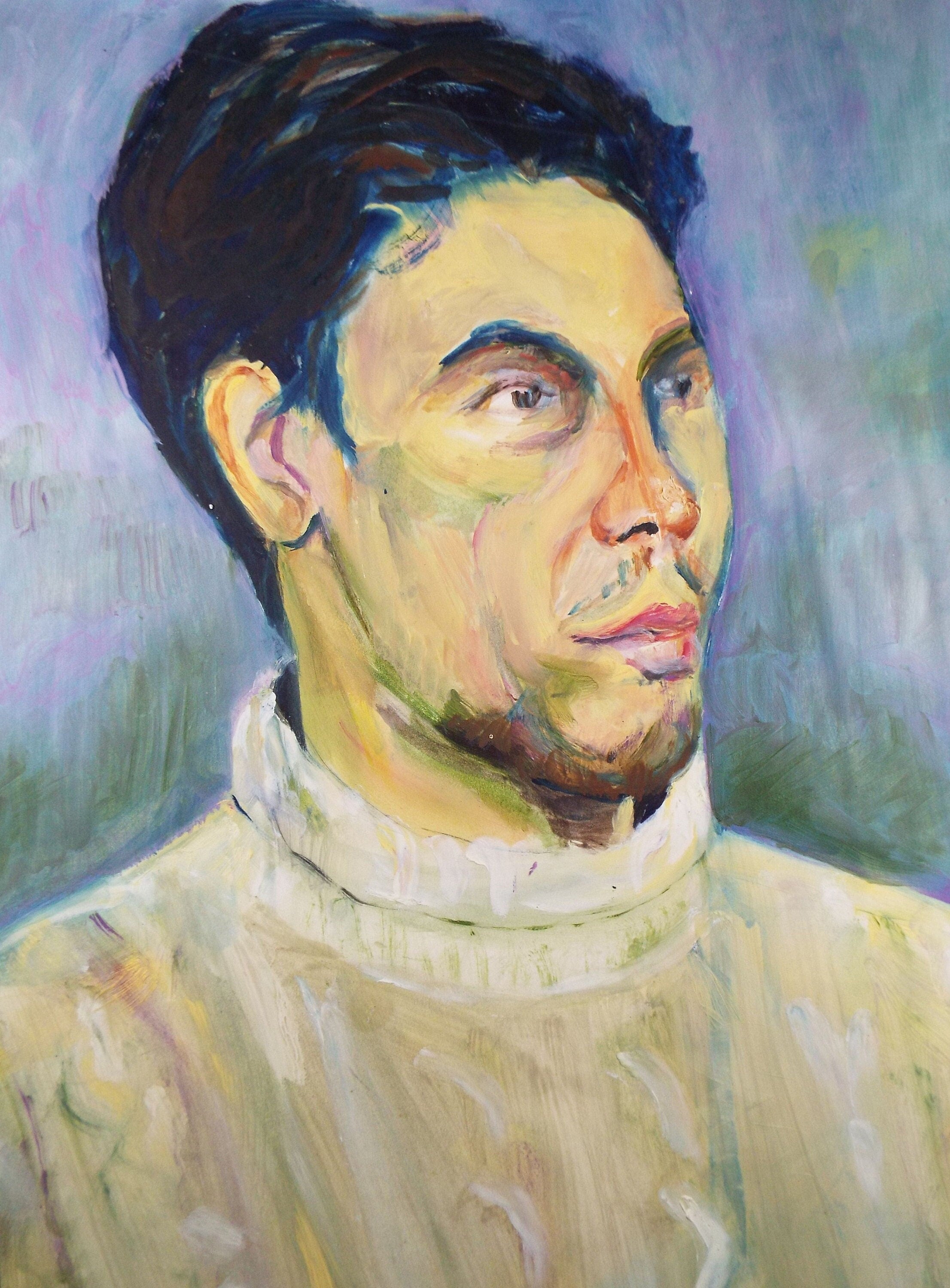 Original Watercolour & Gouache, 'Male Figure in a Sweater',c1990's, Artist Unknown