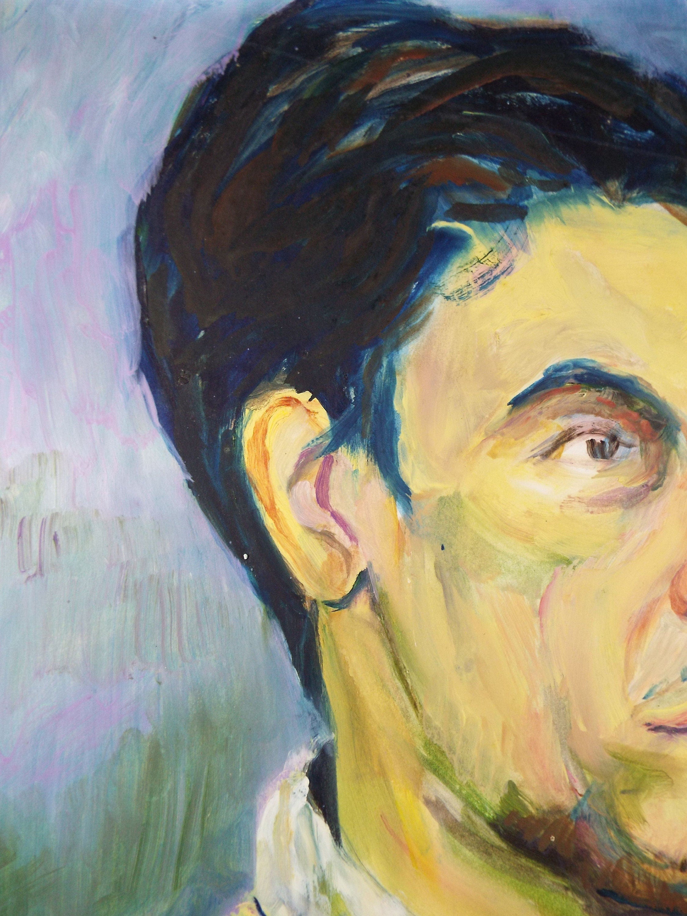 Original Watercolour & Gouache, 'Male Figure in a Sweater',c1990's, Artist Unknown