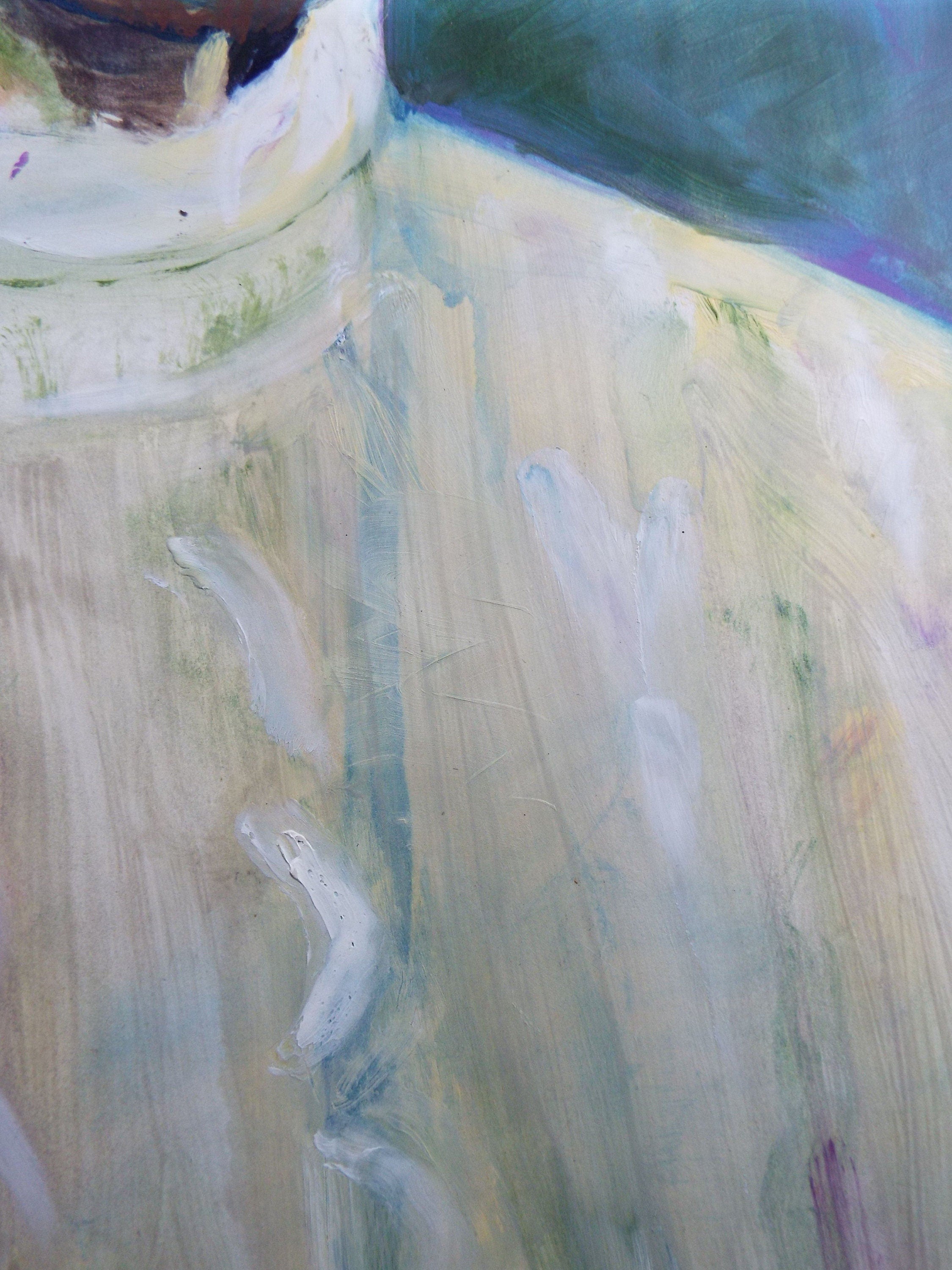 Original Watercolour & Gouache, 'Male Figure in a Sweater',c1990's, Artist Unknown