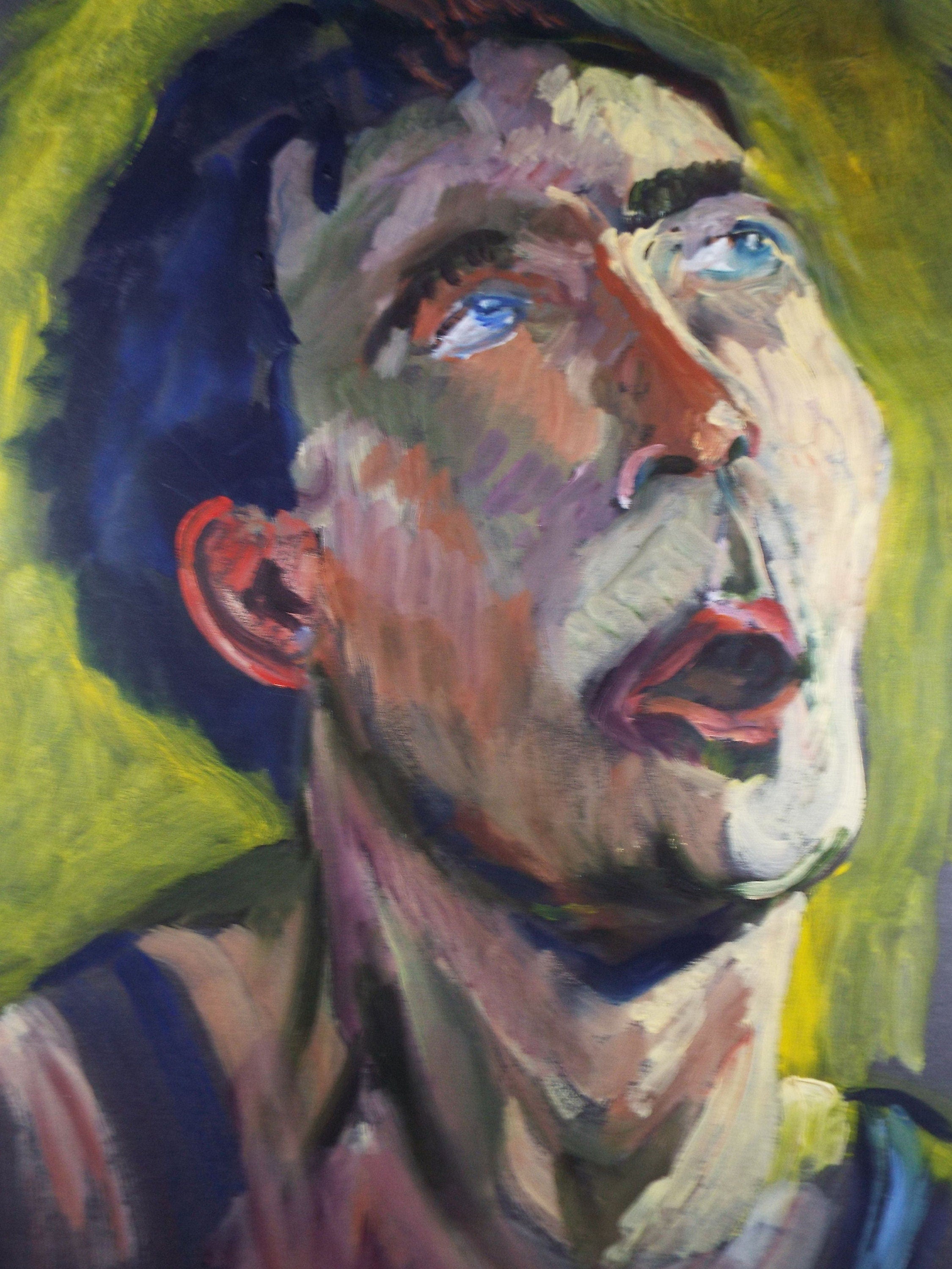 Original Watercolour & Gouache, 'Figure of Man facing right' ',c1990's, Artist Unknown