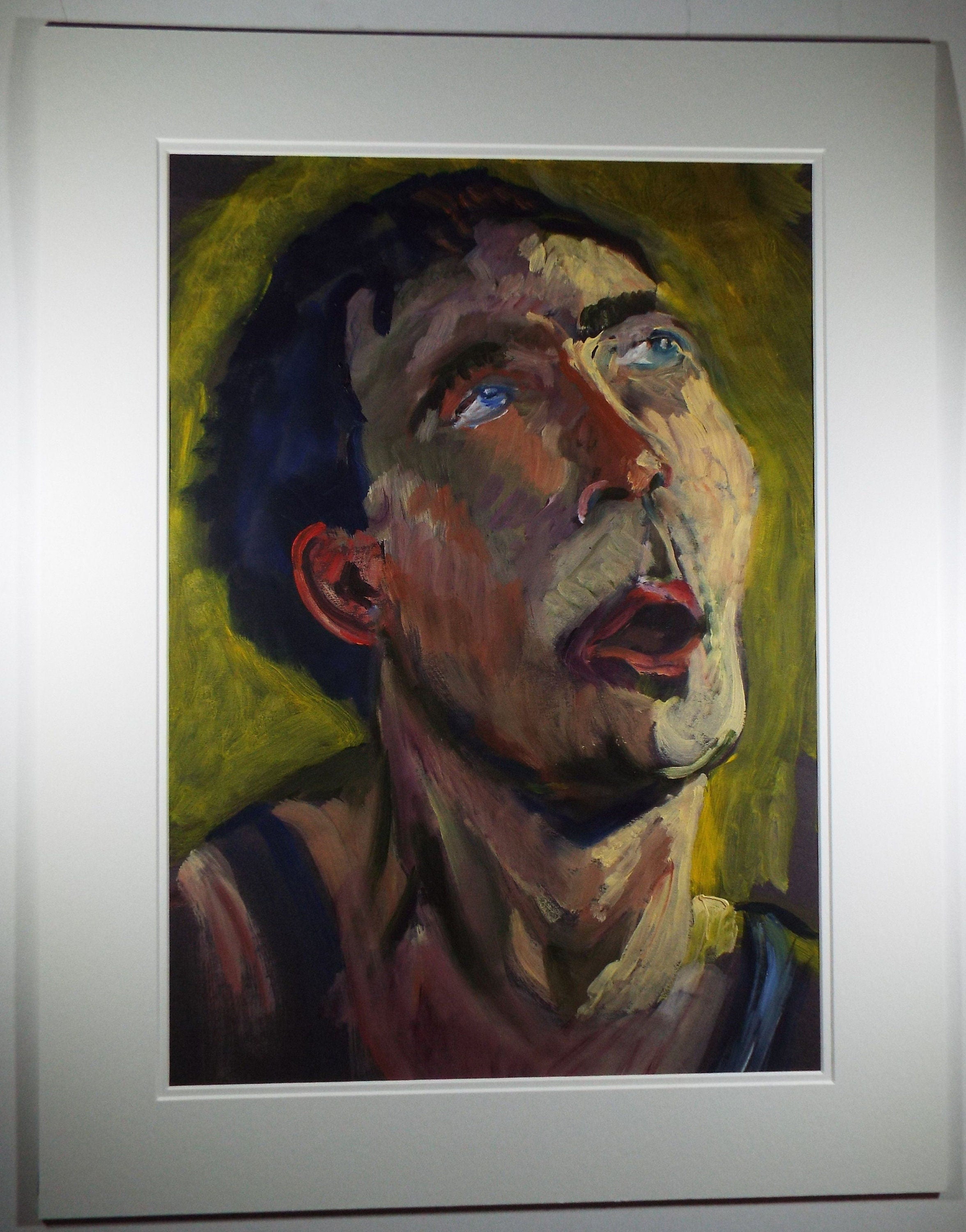 Original Watercolour & Gouache, 'Figure of Man facing right' ',c1990's, Artist Unknown