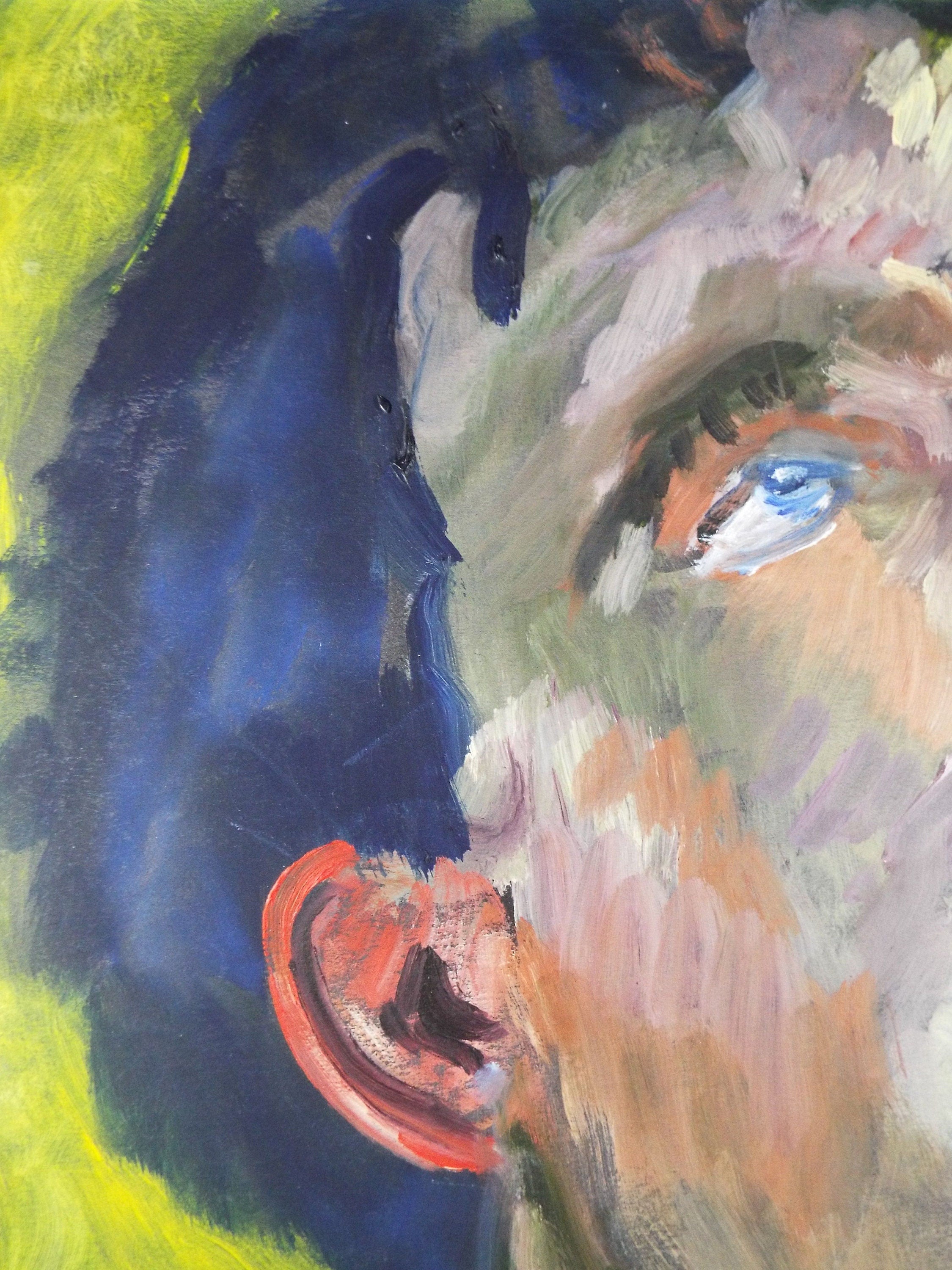 Original Watercolour & Gouache, 'Figure of Man facing right' ',c1990's, Artist Unknown