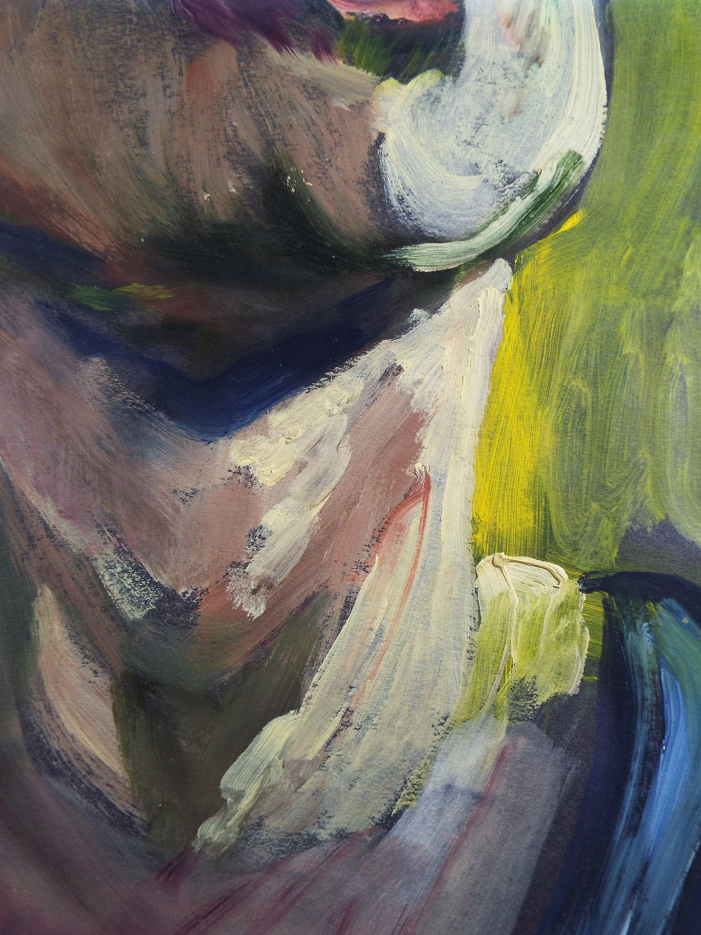 Original Watercolour & Gouache, 'Figure of Man facing right' ',c1990's, Artist Unknown