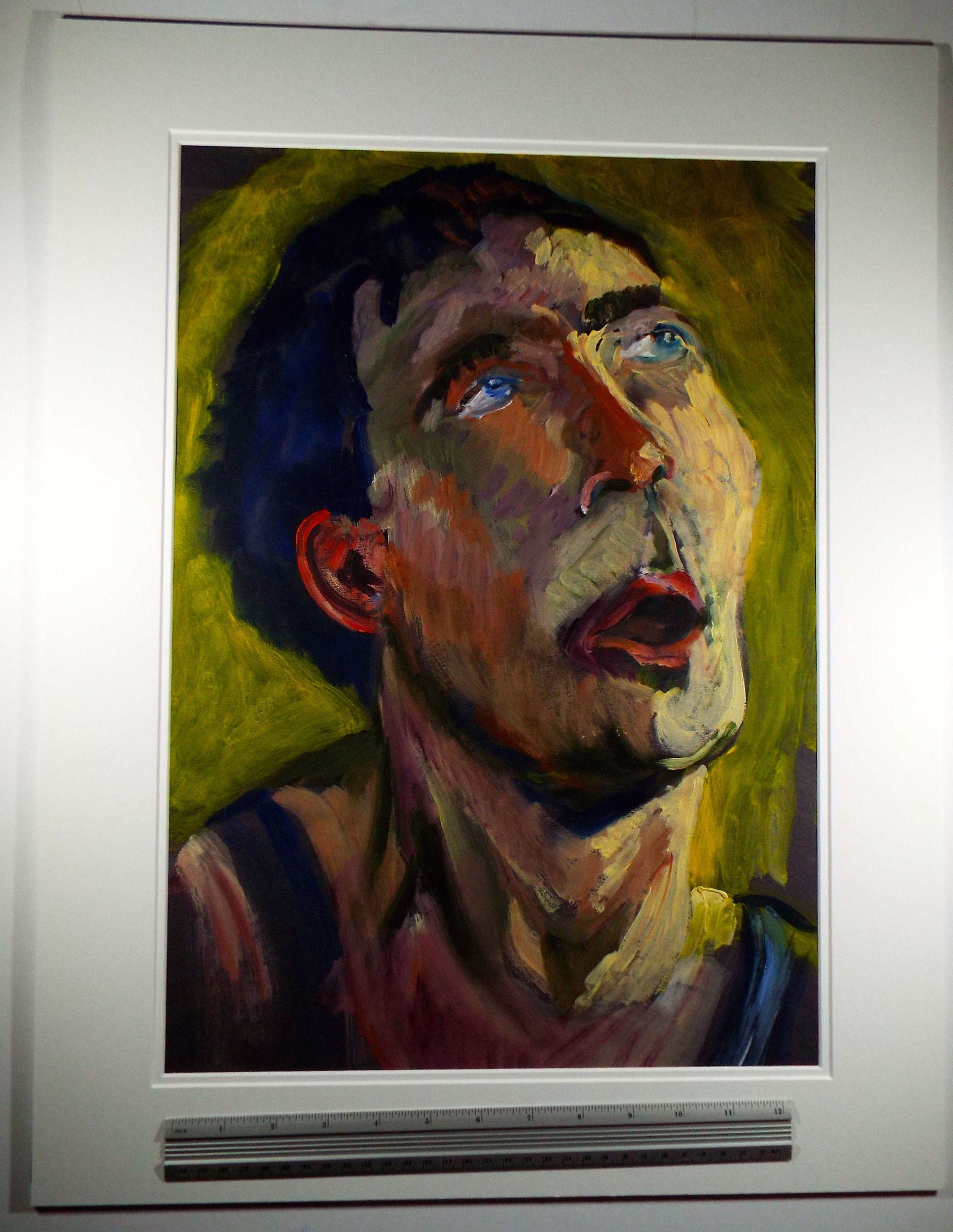 Original Watercolour & Gouache, 'Figure of Man facing right' ',c1990's, Artist Unknown