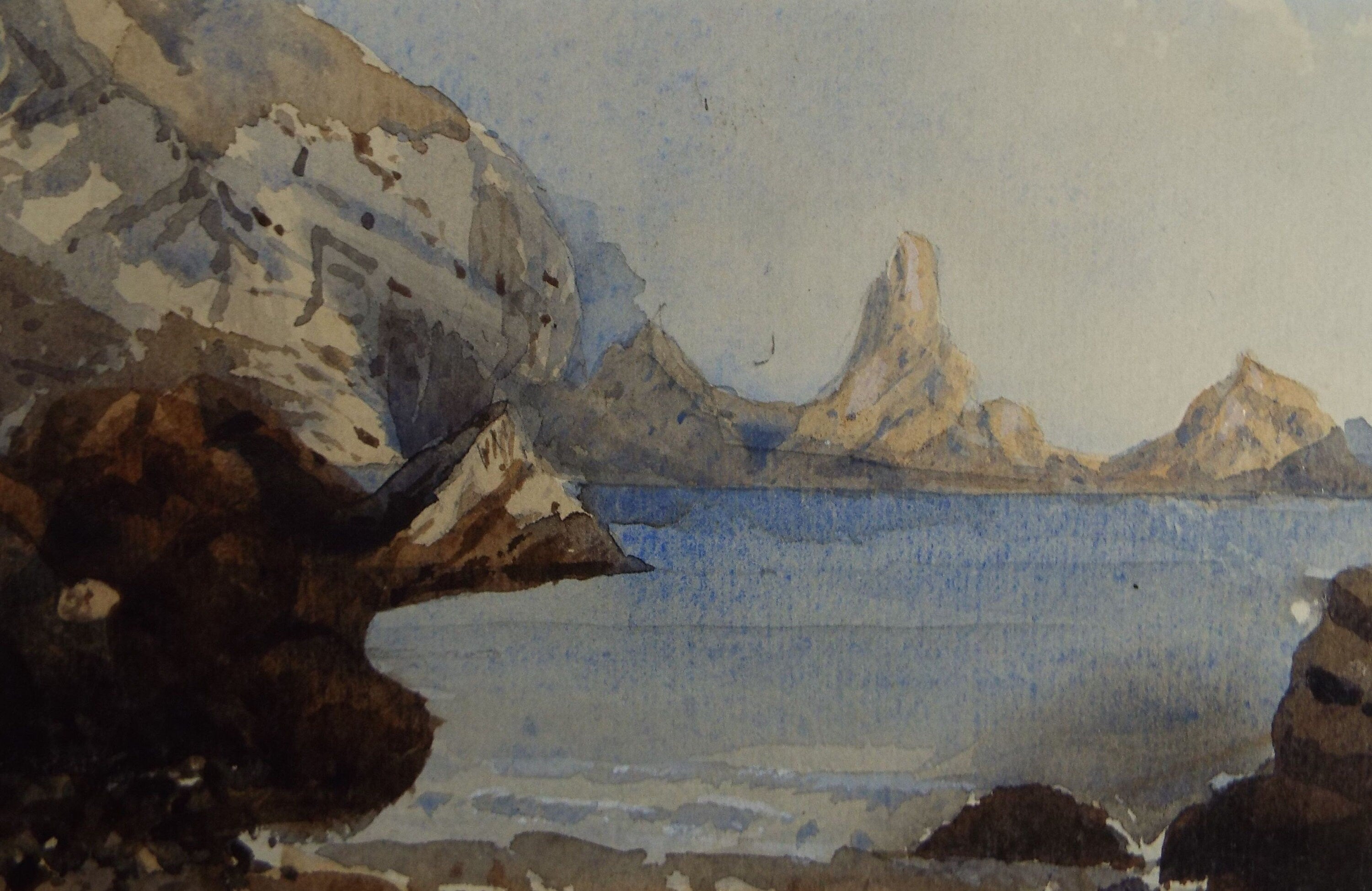 Original Watercolour, 'Anstis Cove, Torquay', Late 19th Century, Artist Unknown