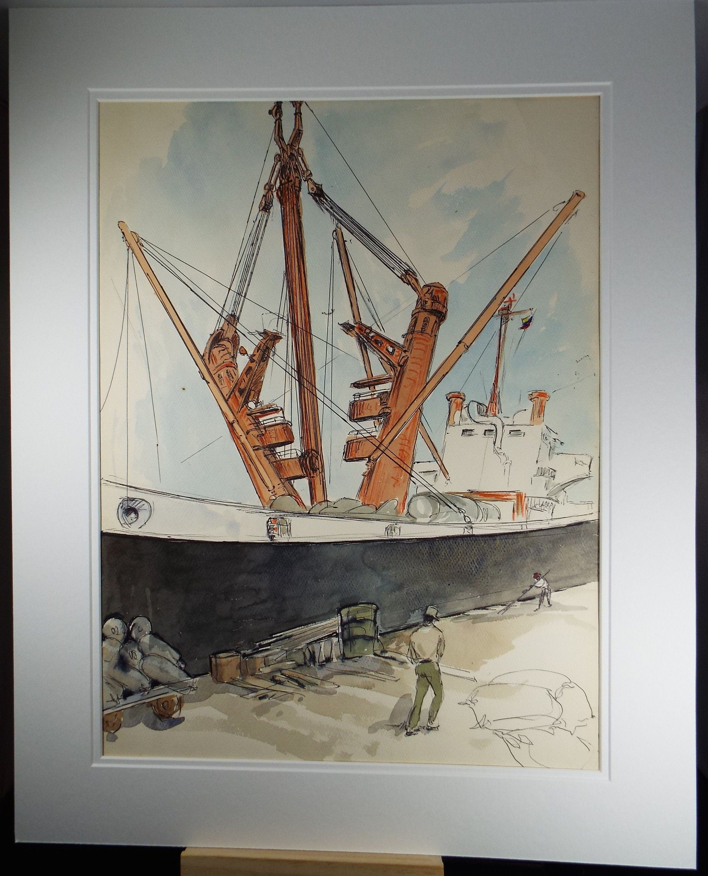 Original Watercolour, 'The Custodian - Off La Guaria', Circa 1950's, Ivy T. Attwell.