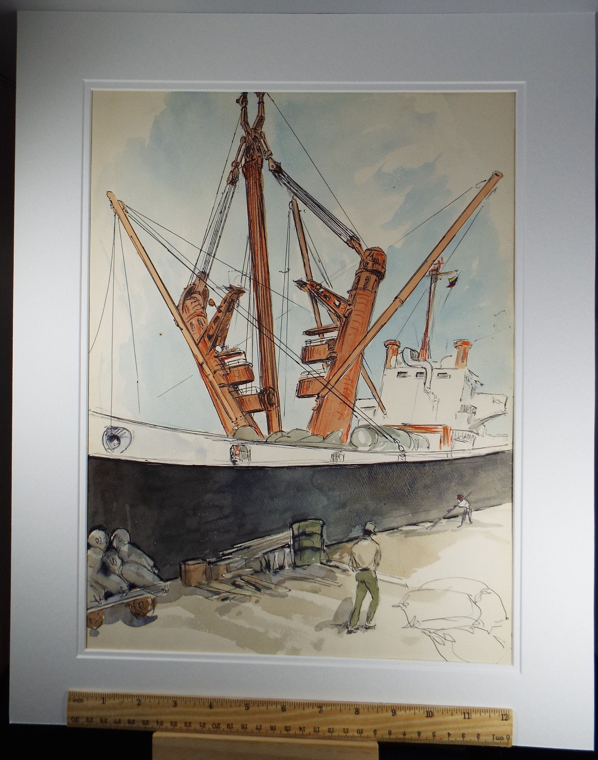Original Watercolour, 'The Custodian - Off La Guaria', Circa 1950's, Ivy T. Attwell.