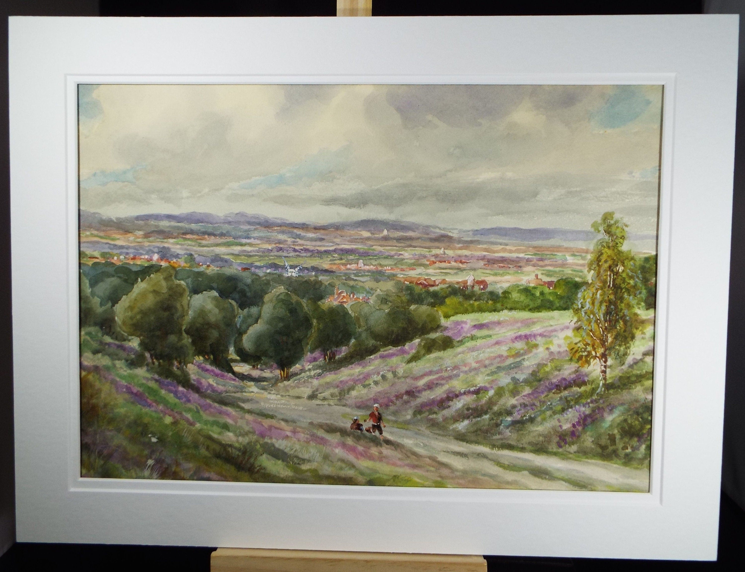 Original Watercolour & Gouache, 'Panorama with Figures', Circa 1930's, Charles Browne Core (1860-1947)