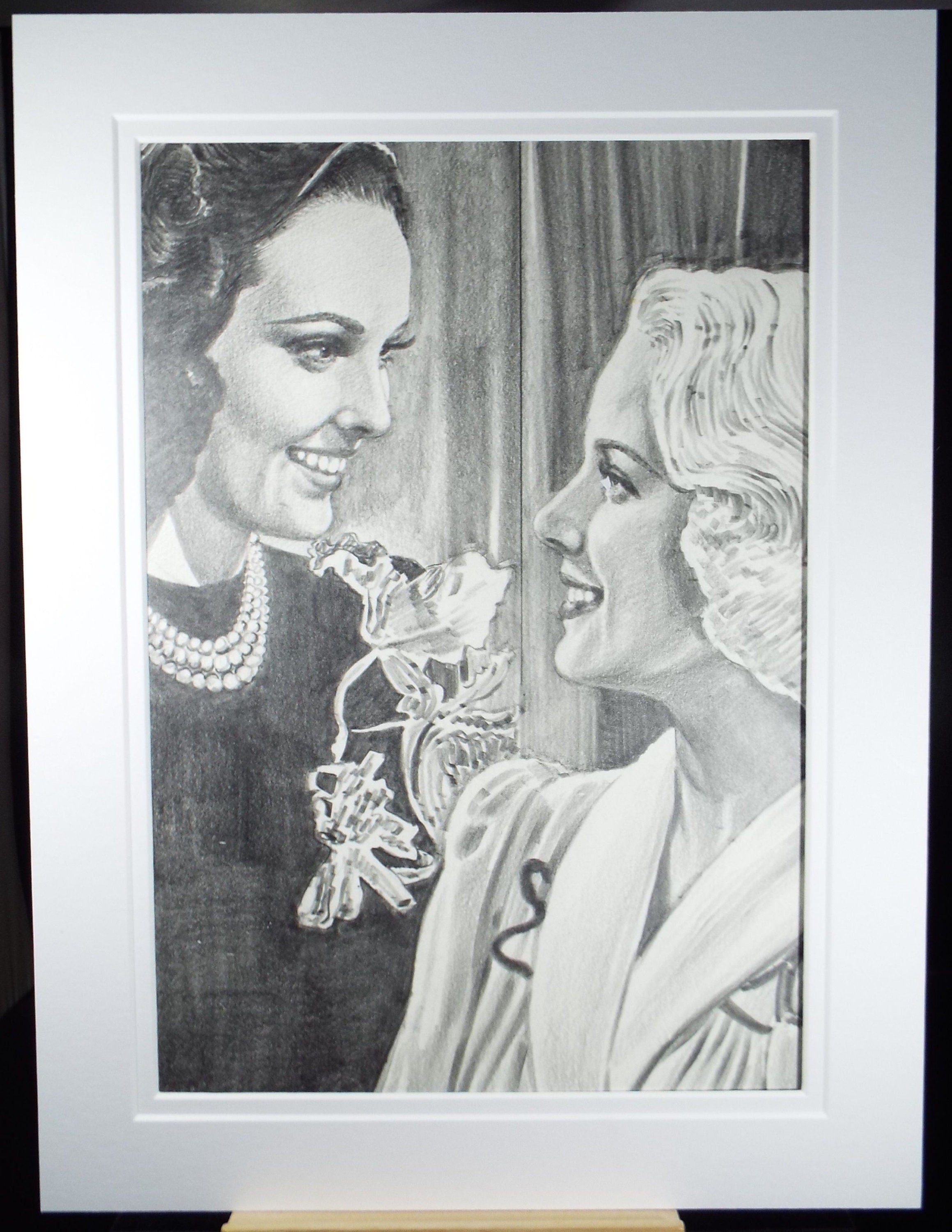 Original Pencil Drawing, 'Linda Darnell', Albert Leonard, Mid 20th Century