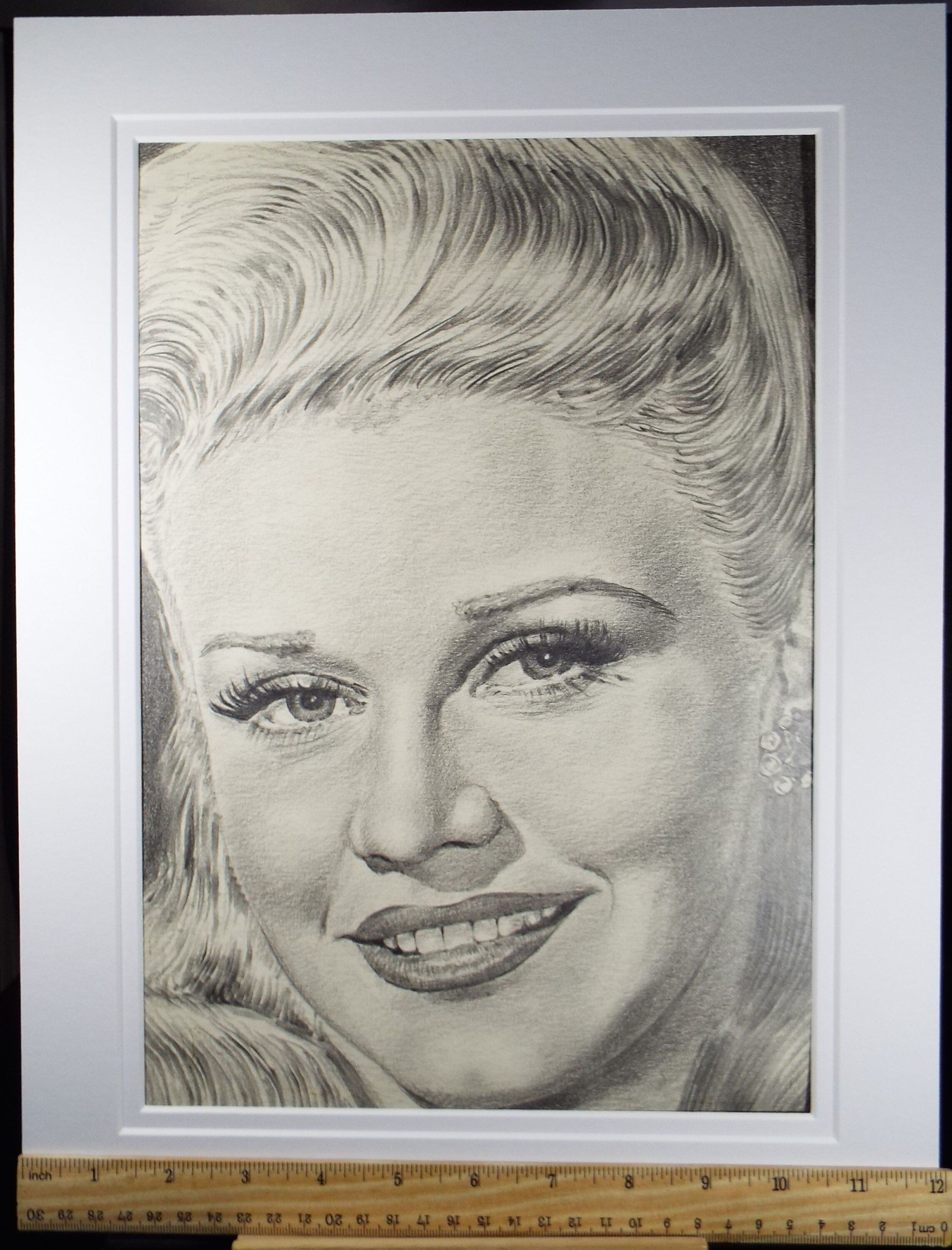 Original Pencil Drawing, 'Ginger Rogers', Albert Leonard, Mid 20th Century