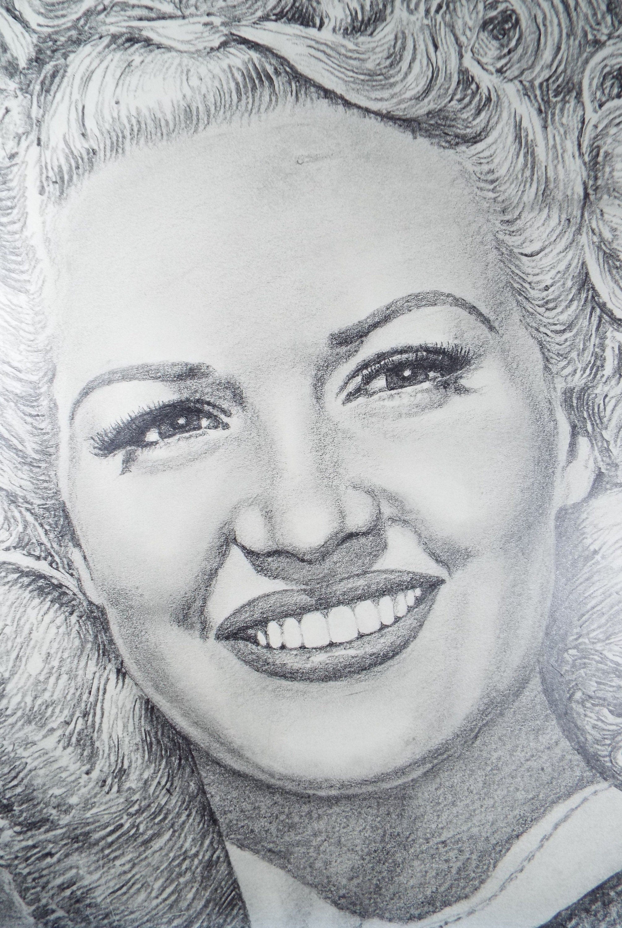 Original Pencil Drawing, 'Betty Grable', Albert Leonard, Mid 20th Century