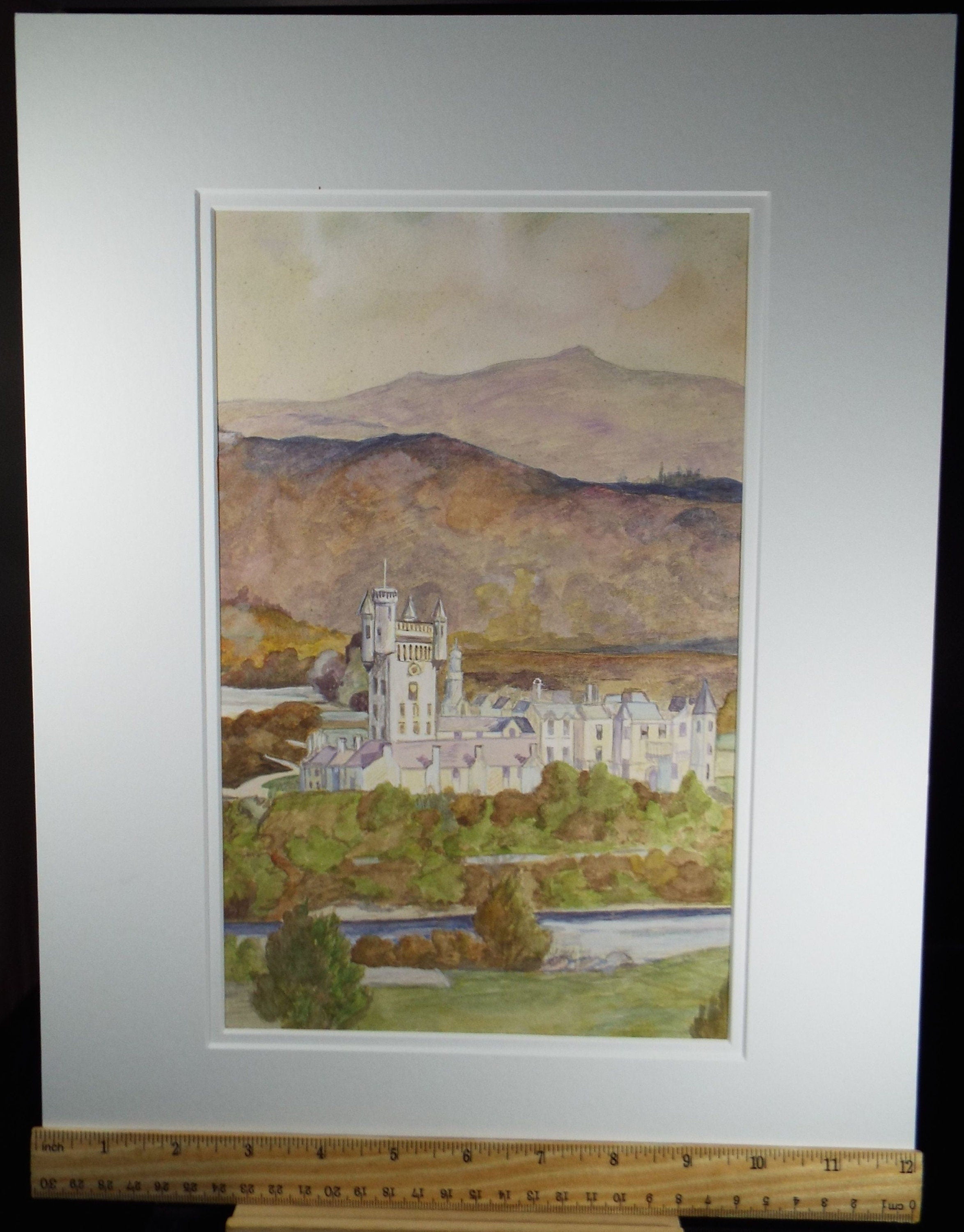 Original Watercolour, 'Balmoral Castle',Dated 1949, Artist Unknown
